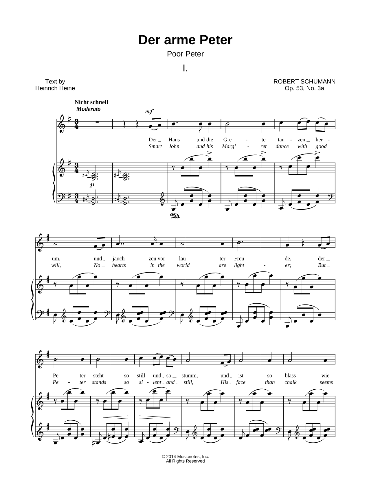 Romanzen und Balladen, Vol. 3, Op. 53: IIIa. Der Arme Peter (Der Hans und die Grete)