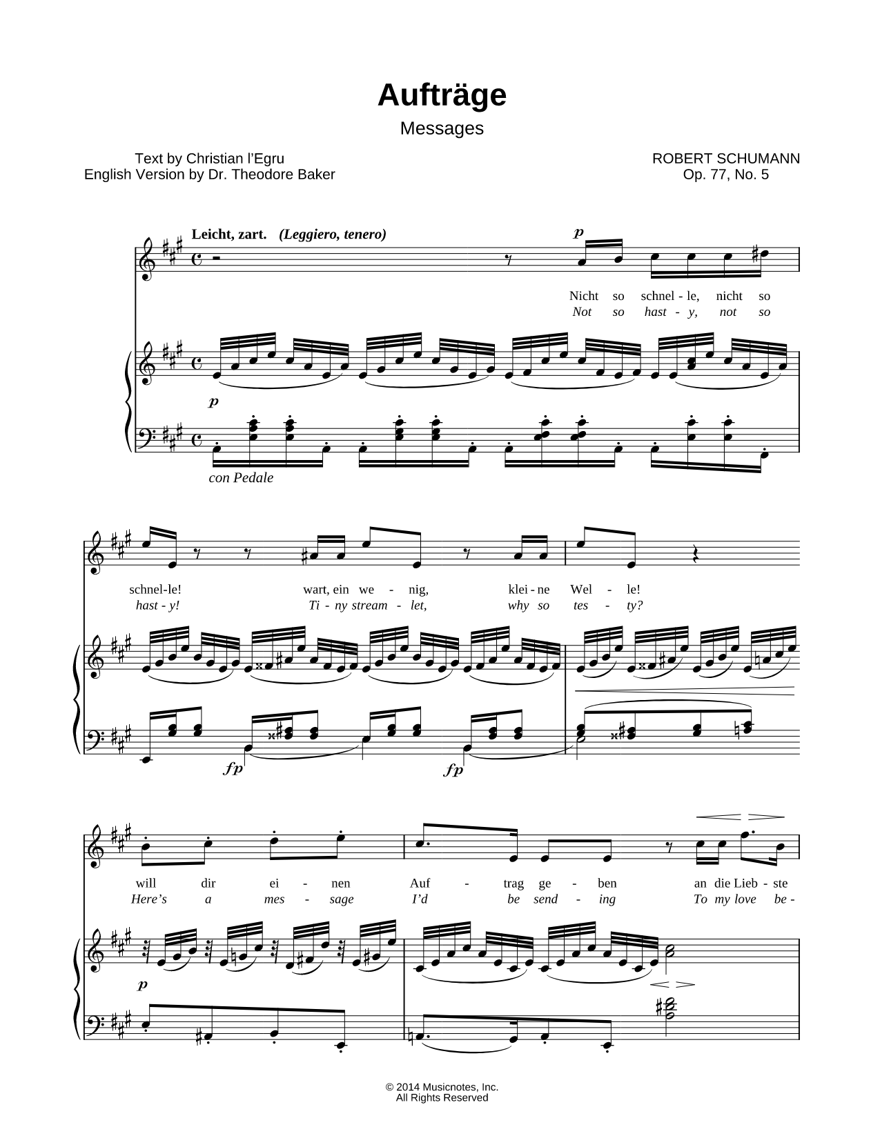 Lieder und Gesänge, Vol. 3, Op. 77: V. Aufträge