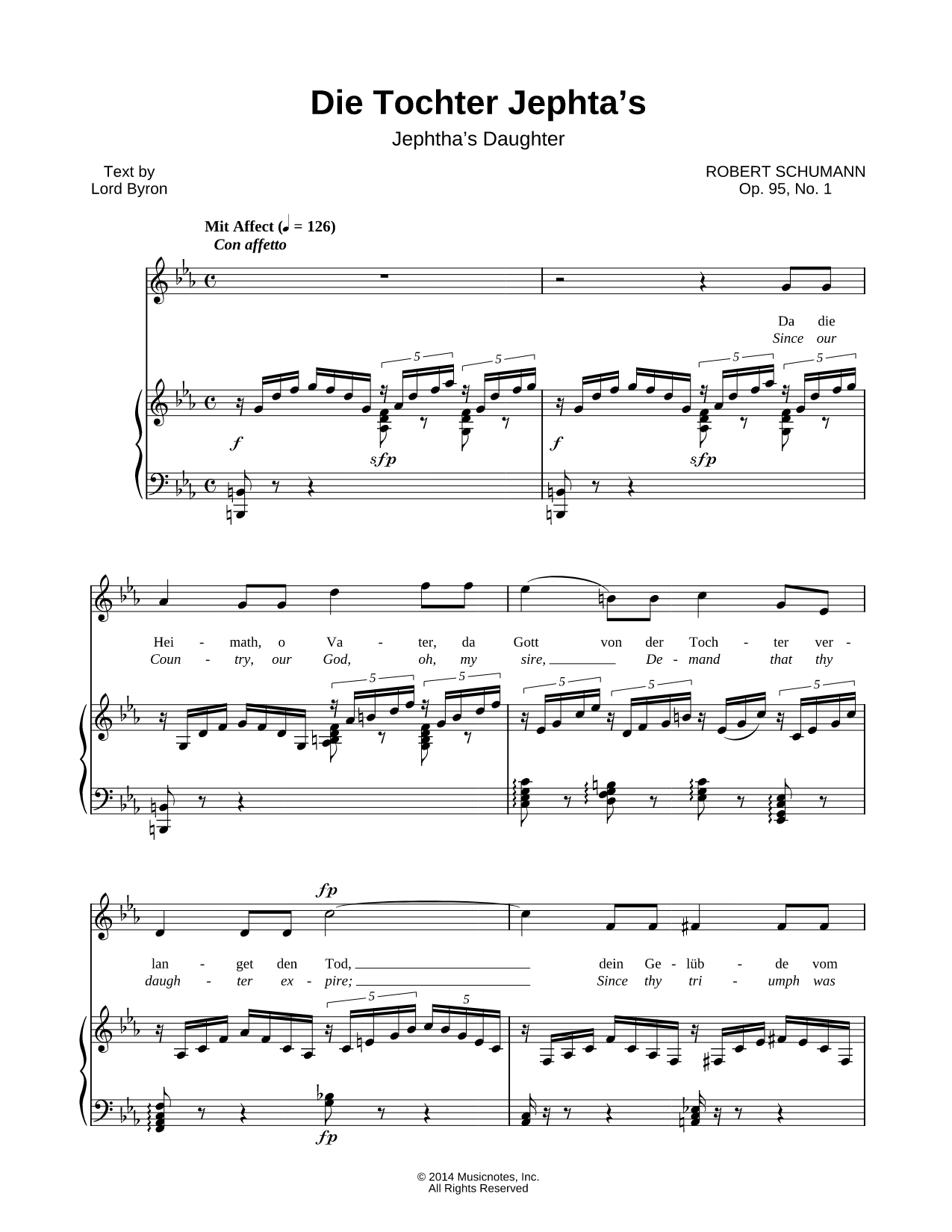 3 Gesänge, Op. 95: I. Die Tochter Jephta's