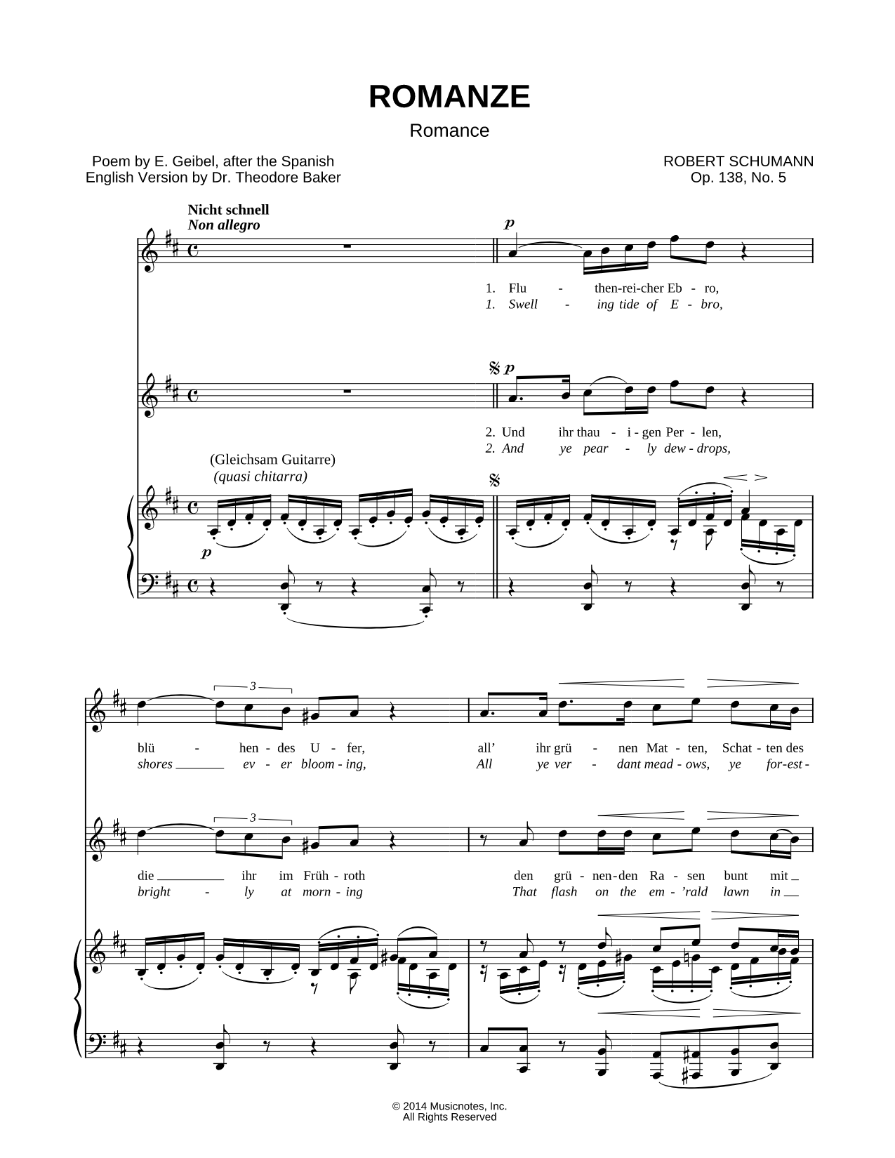Spanische Liebeslieder, Op. 138: V. Romanze
