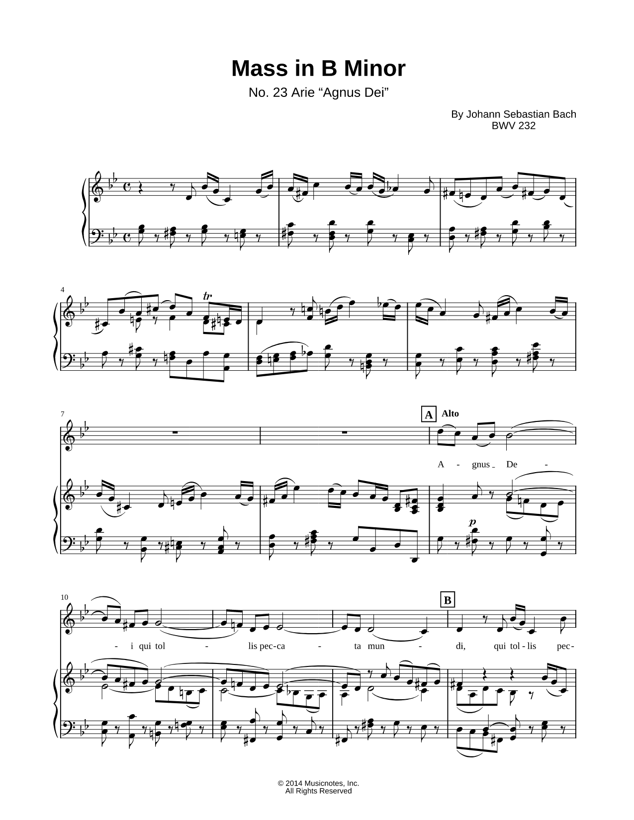 Mass in B Minor: IV. Benedictus, Agnus Dei and Dona Nobis Pacem: 4. Agnus Dei