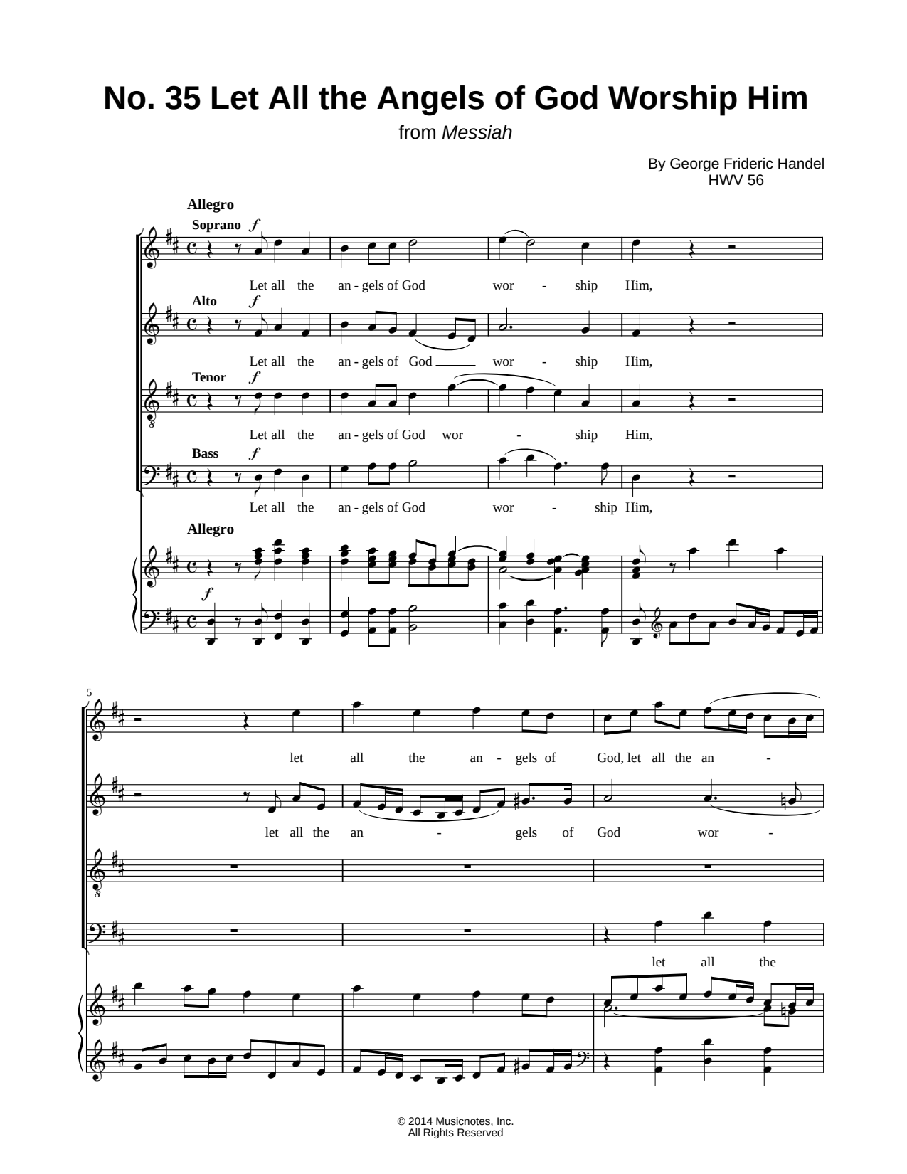 Messiah, No. 35: Let All the Angels of God Worship Him