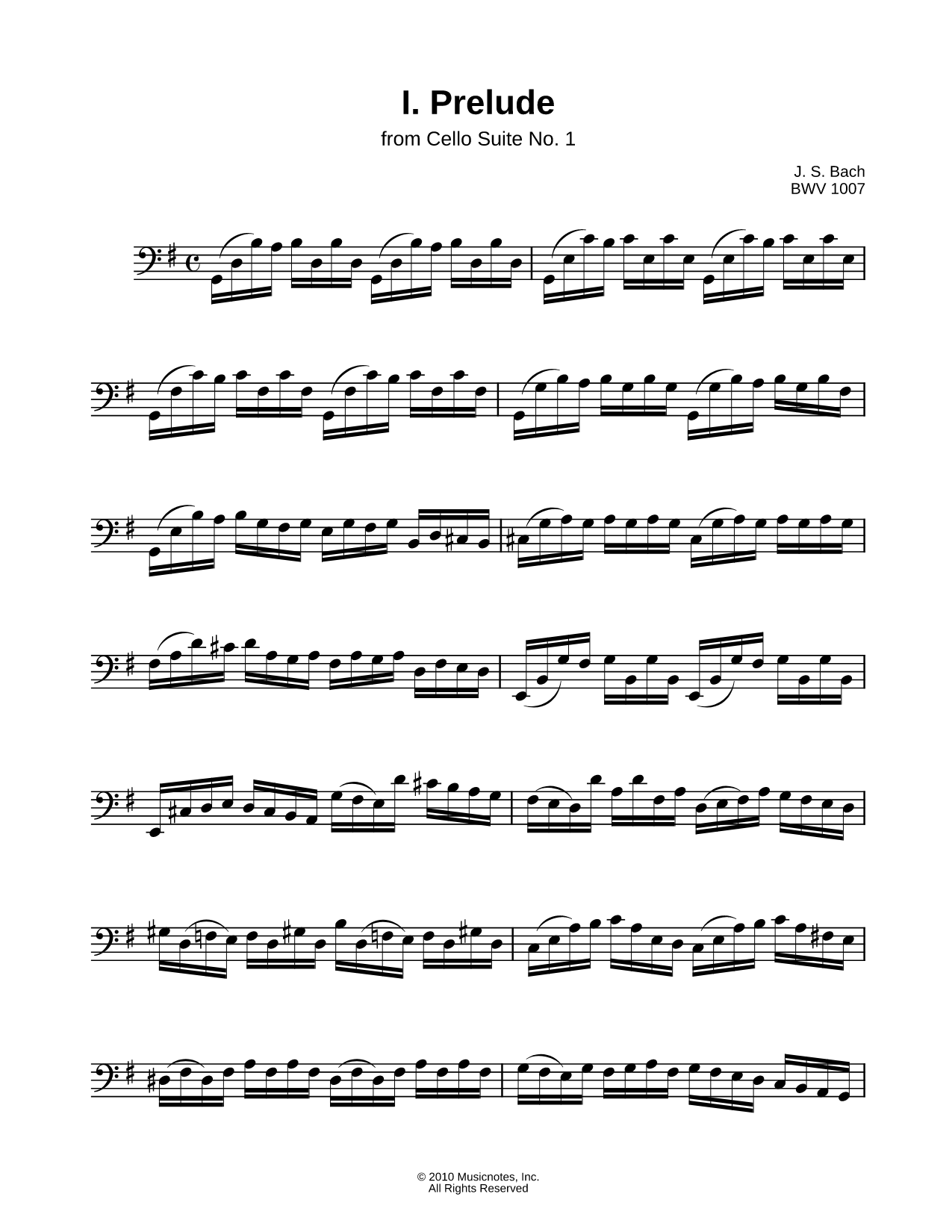 Cello Suite No. 1, BWV 1007: I. Prelude