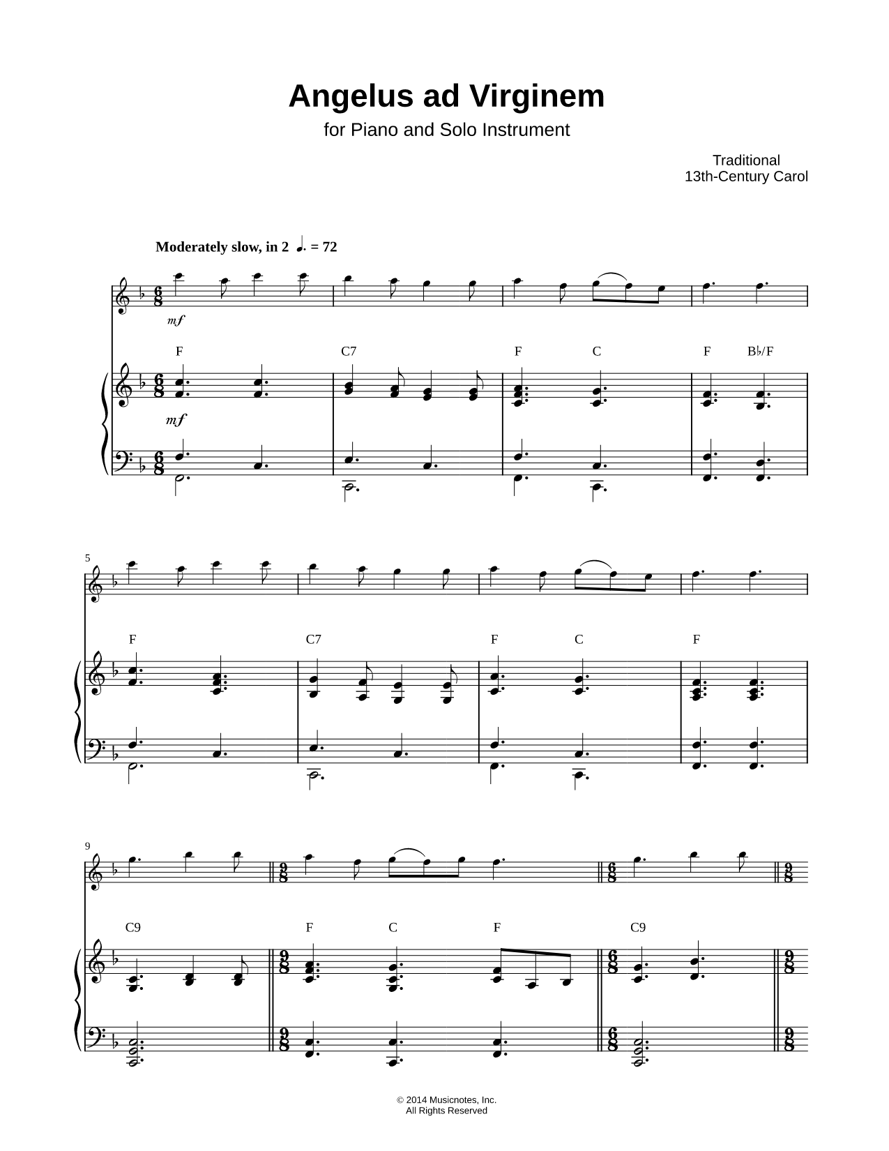 Angelus ad Virginem - Piano Accompaniment