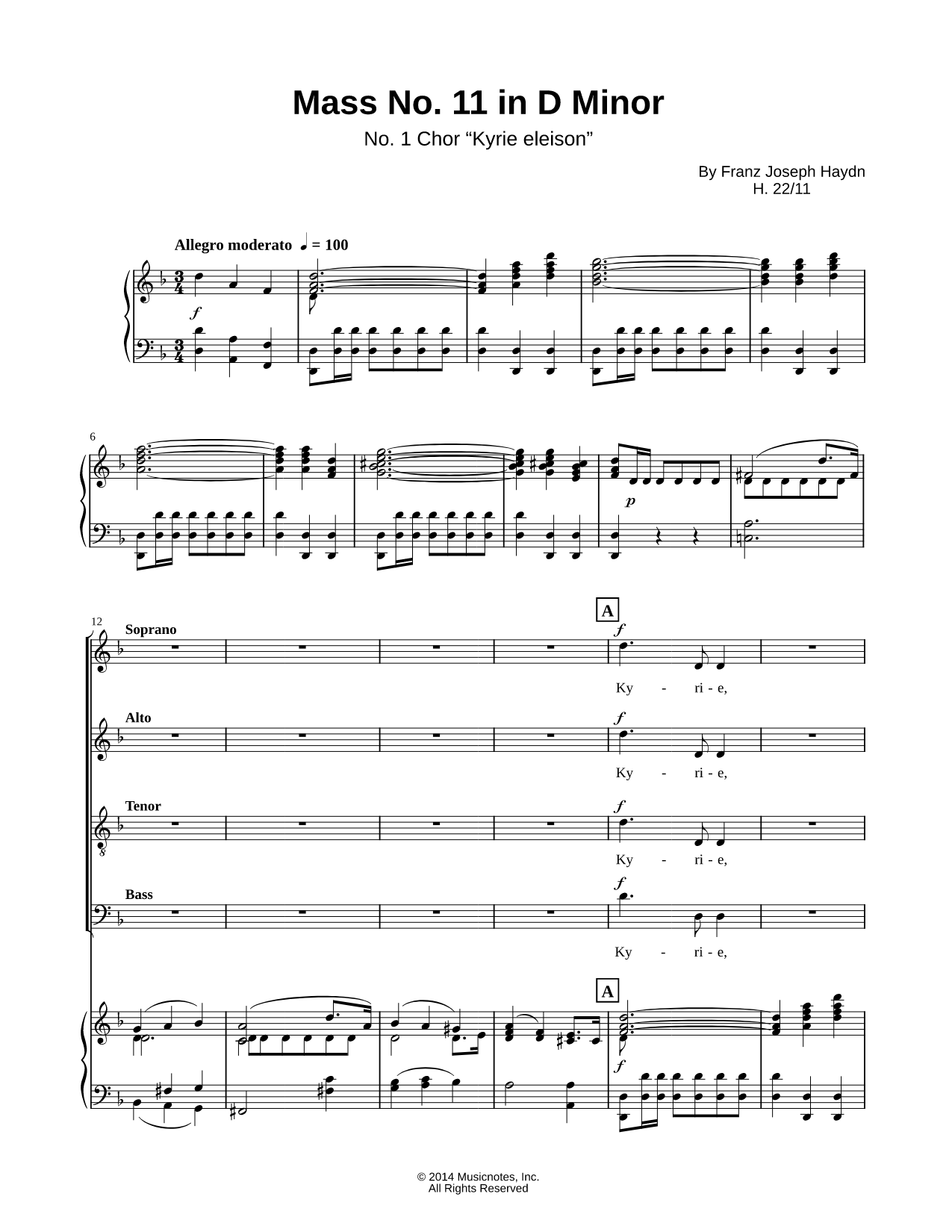 Mass No. 11 In D Minor "Nelson" No. 1 "Kyrie eleison"