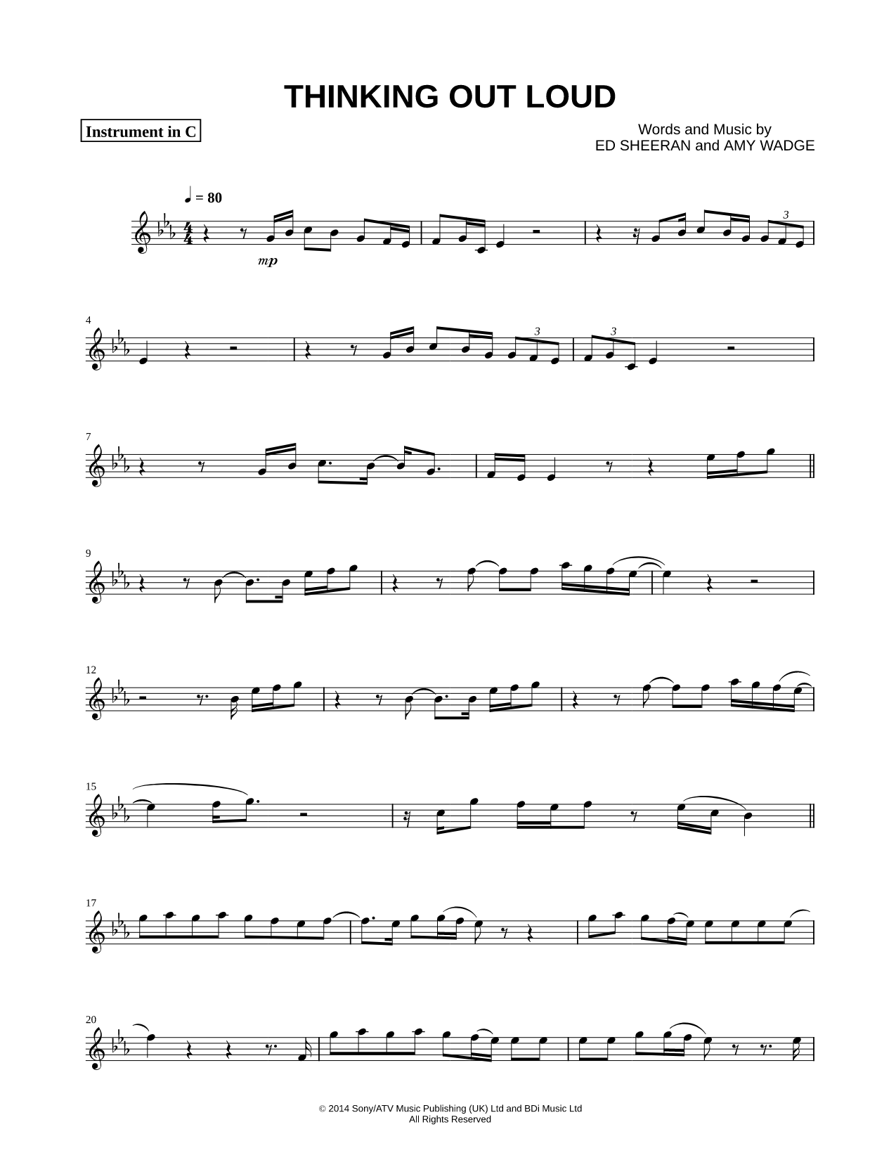 Thinking Out Loud - C Instrument