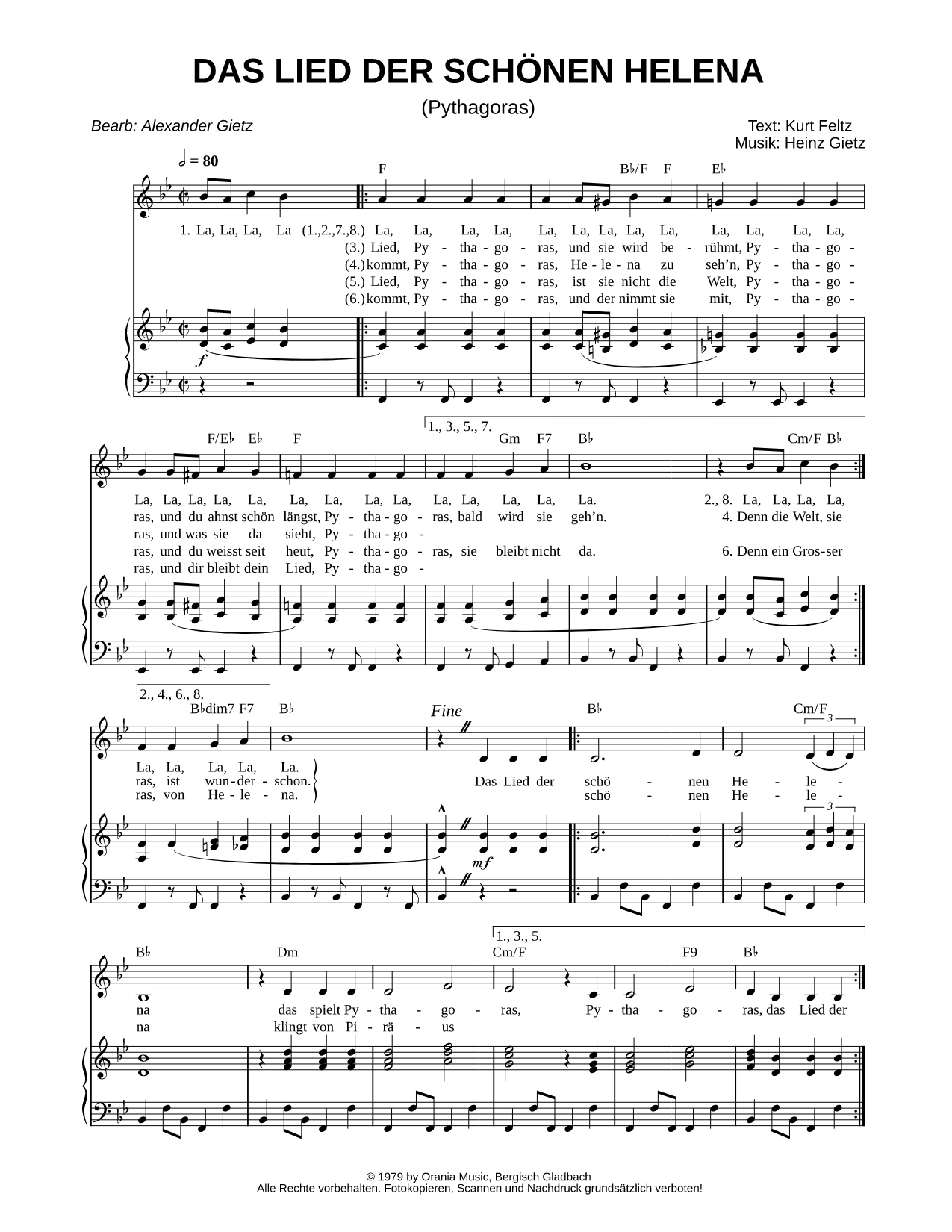 Das Lied der schönen Helena (Pythagoras)