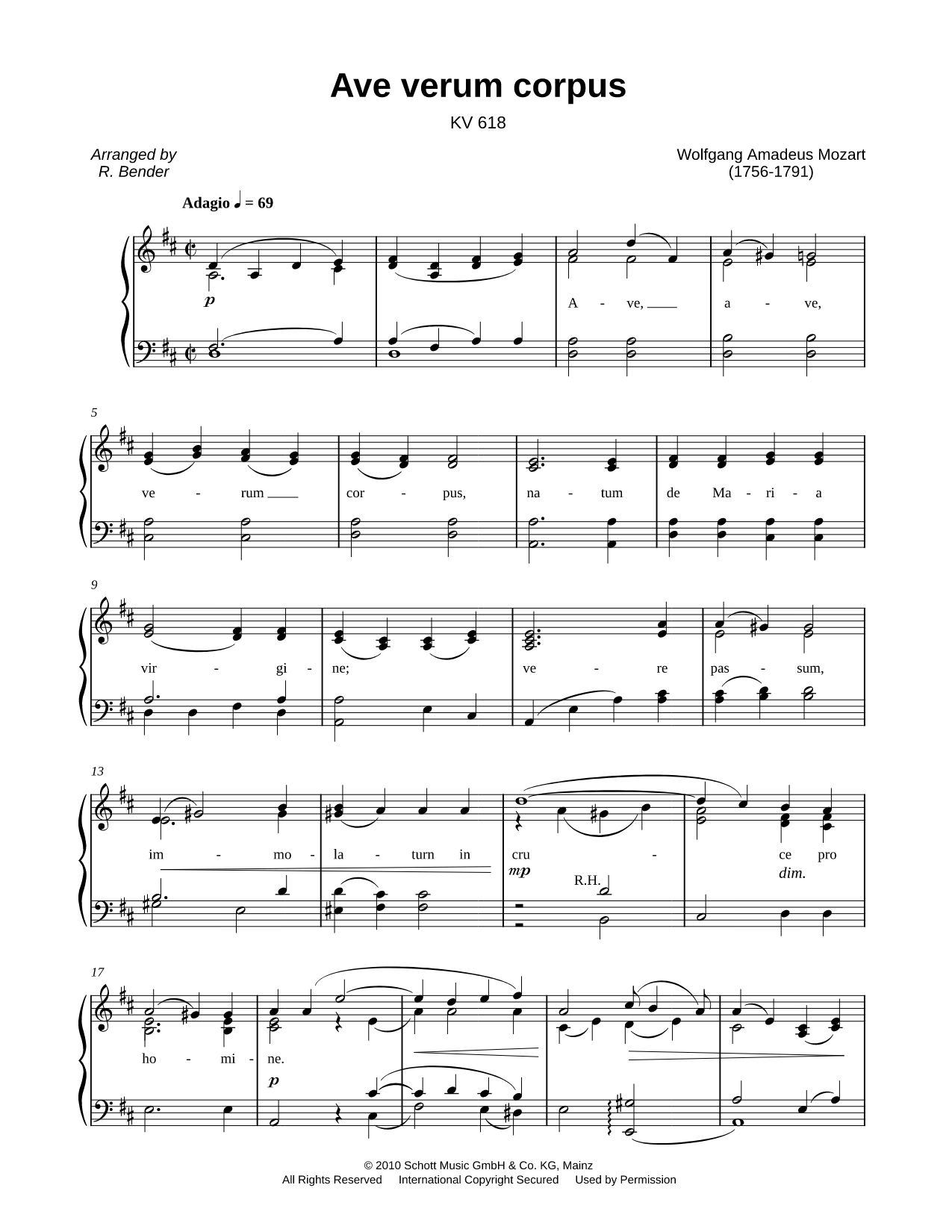 Ave verum corpus, K. 618