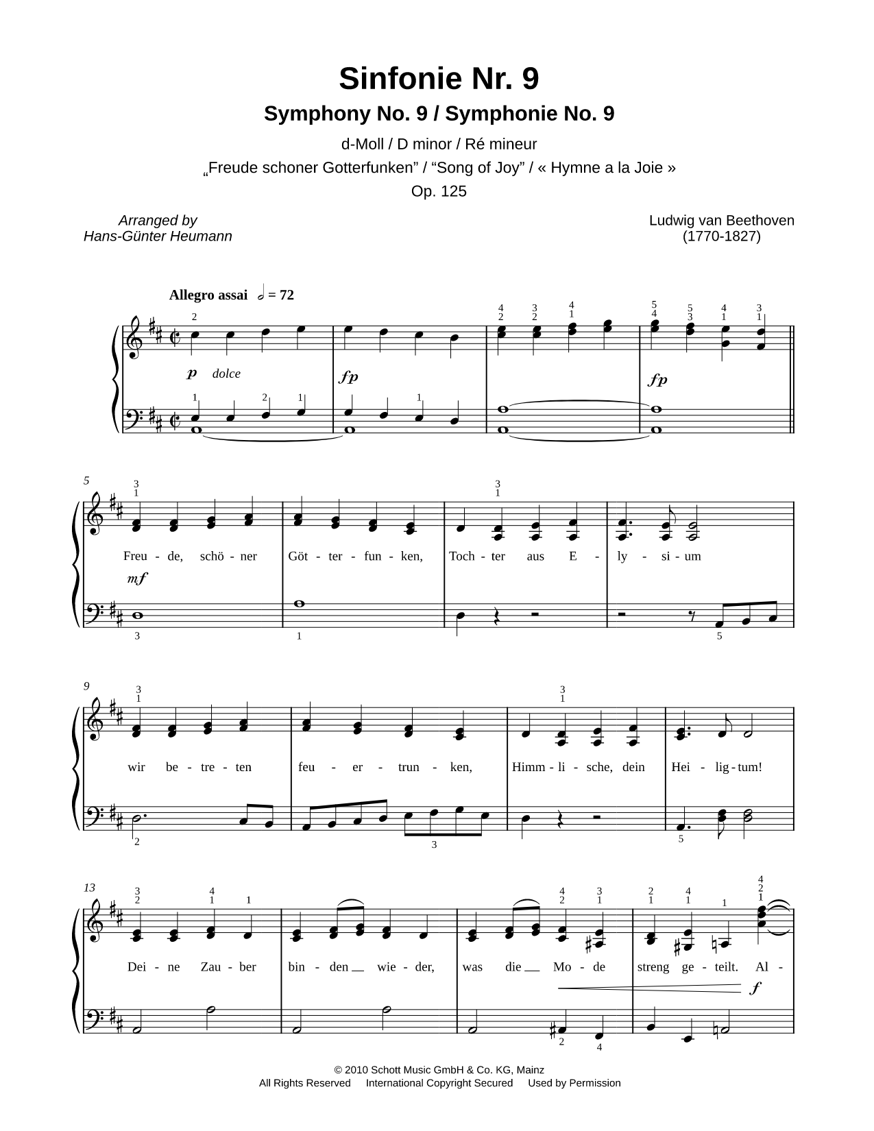 Symphony No. 9, Op. 125: Song of Joy