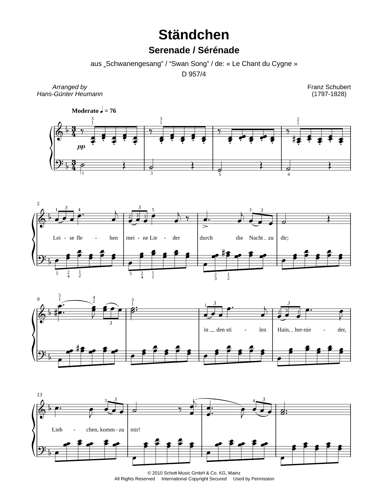 Serenade from Swan Song, D. 957, No. 4