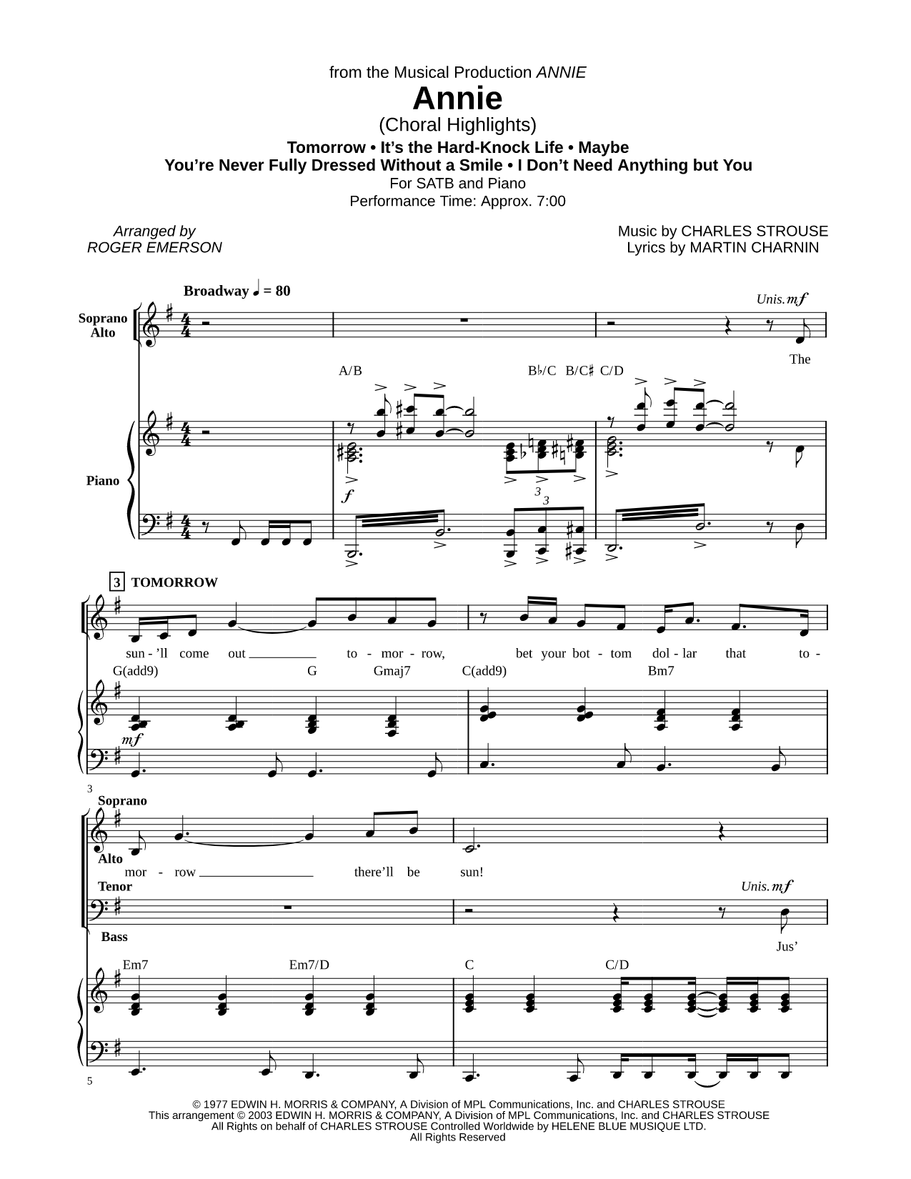 Annie (Choral Highlights)