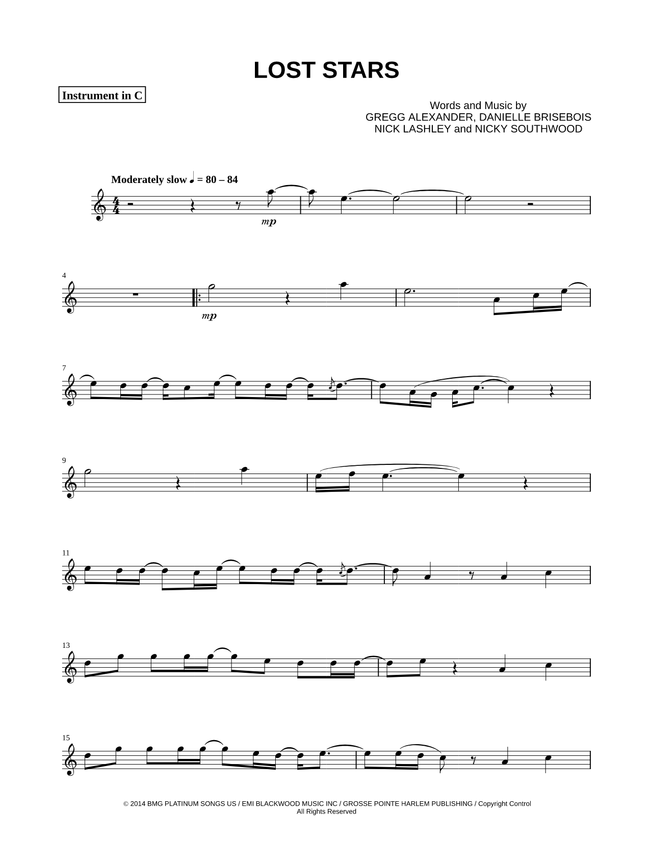 Lost Stars - C Instrument