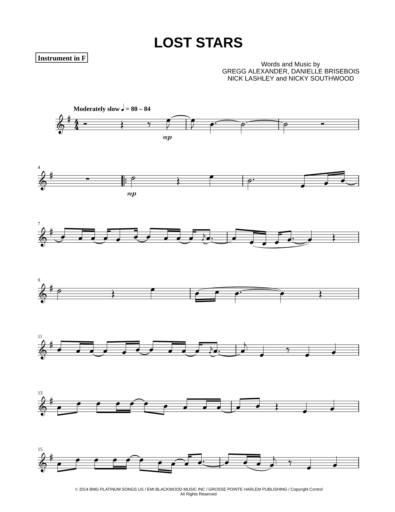 Lost Stars - F Instrument
