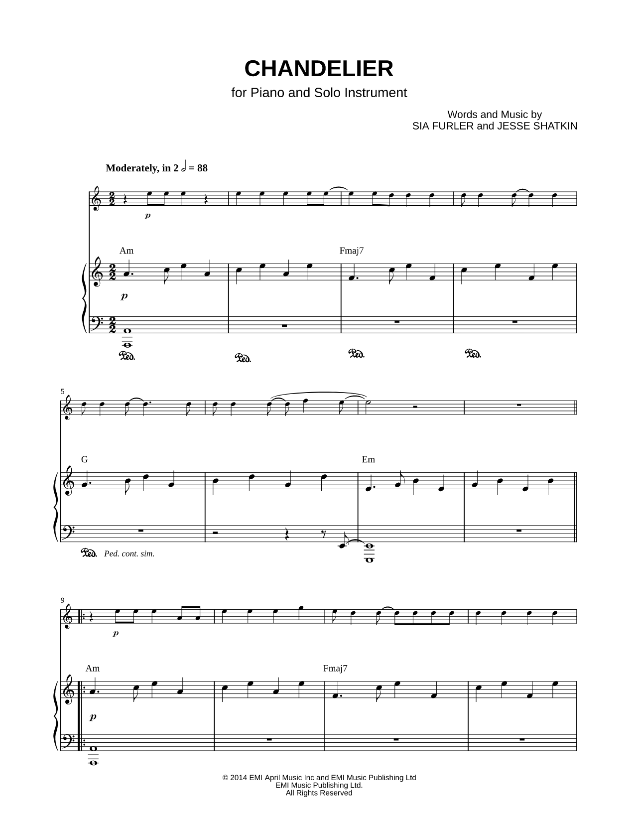 Chandelier - Piano Accompaniment
