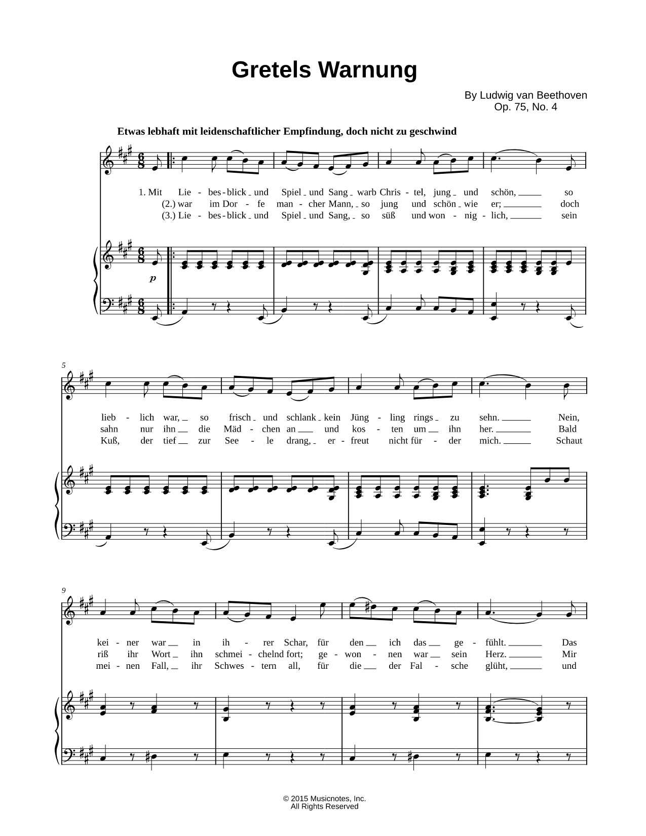 6 Gesänge, Op. 75: IV. Gretels Warnung