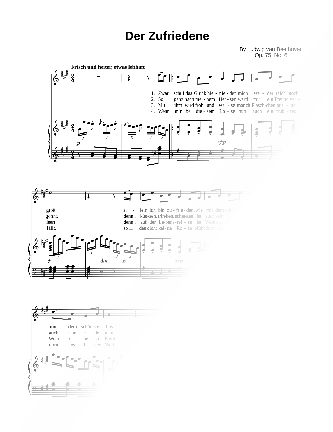 6 Gesänge, Op. 75: VI. Der Zufriedene