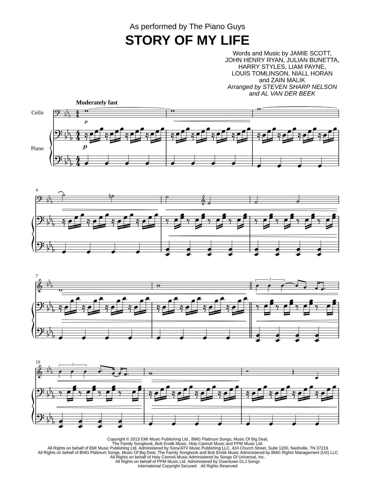 Story of My Life - Piano