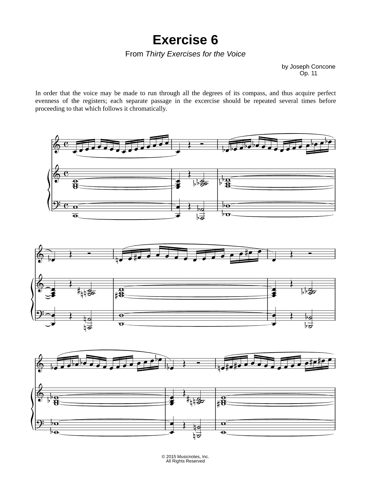 Thirty Exercises for the Voice, Op. 11: No. 6