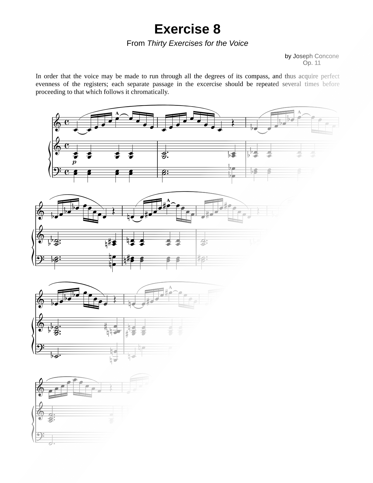 Thirty Exercises for the Voice, Op. 11: No. 8