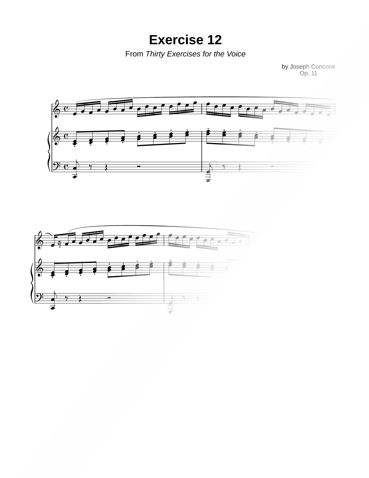 Thirty Exercises for the Voice, Op. 11: Exercise 12
