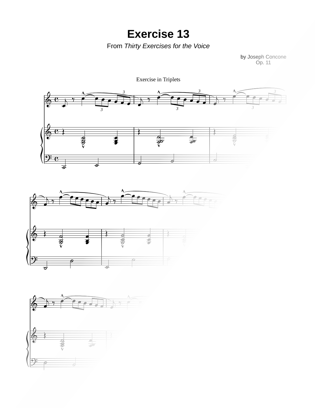 Thirty Exercises for the Voice, Op. 11: Exercise 13