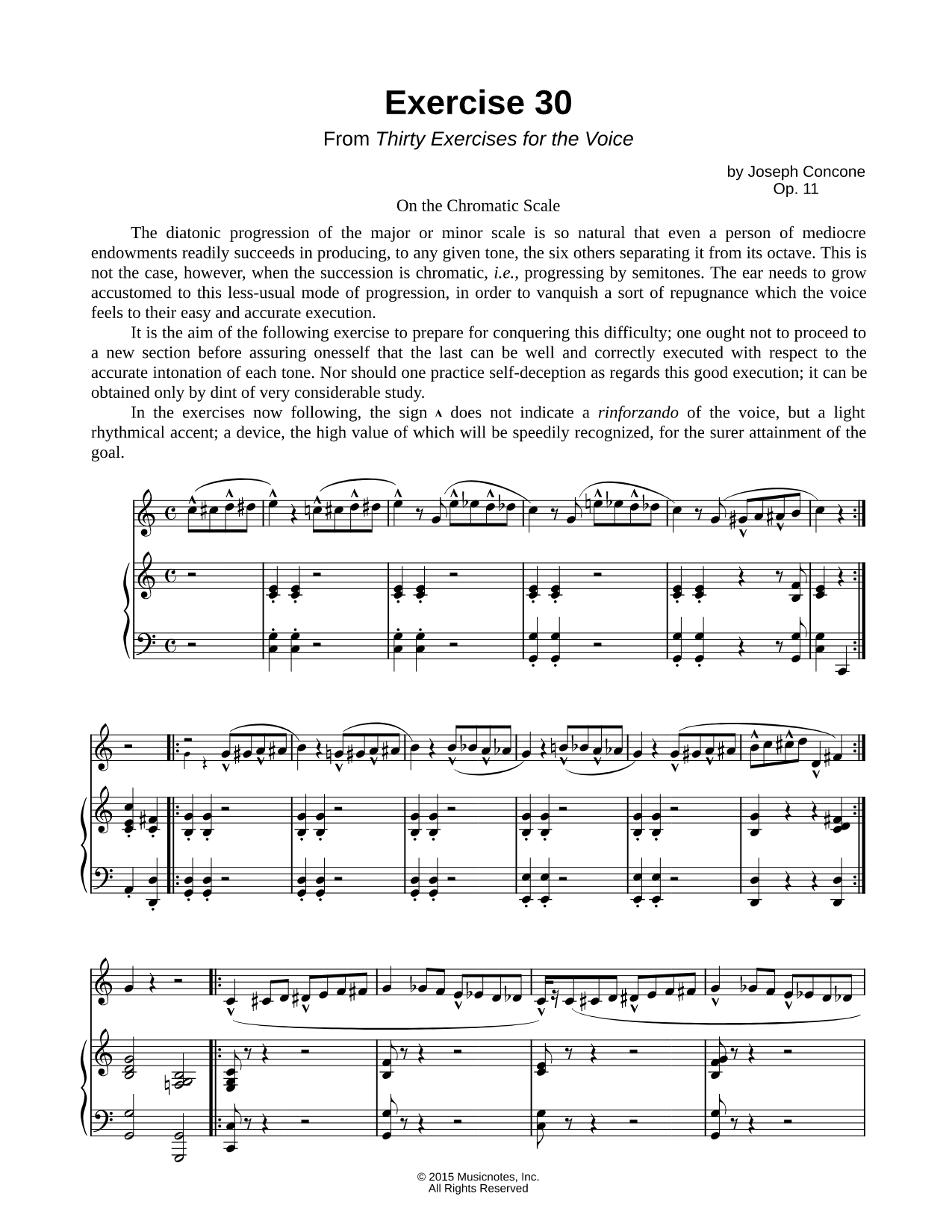 Thirty Exercises for the Voice, Op. 11: Exercise 30