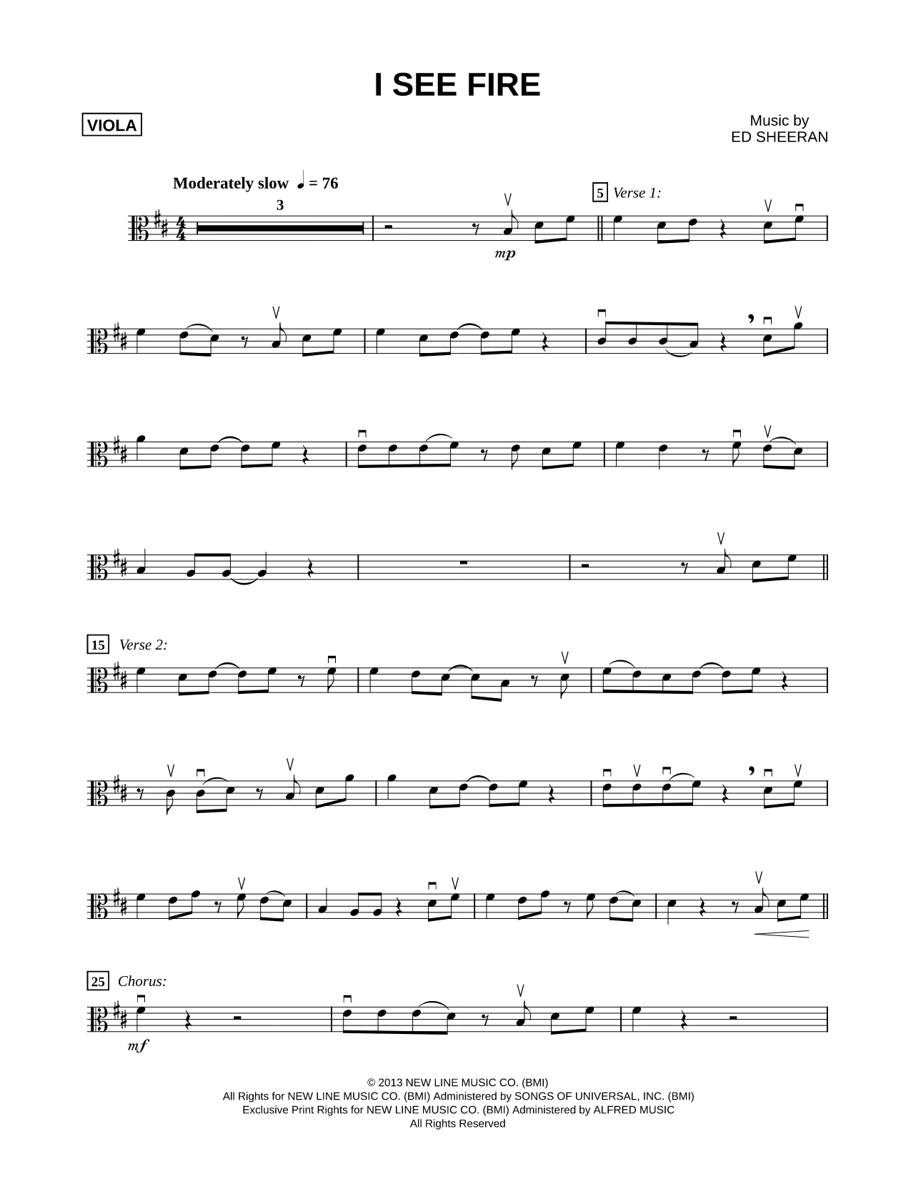 I See Fire - Viola