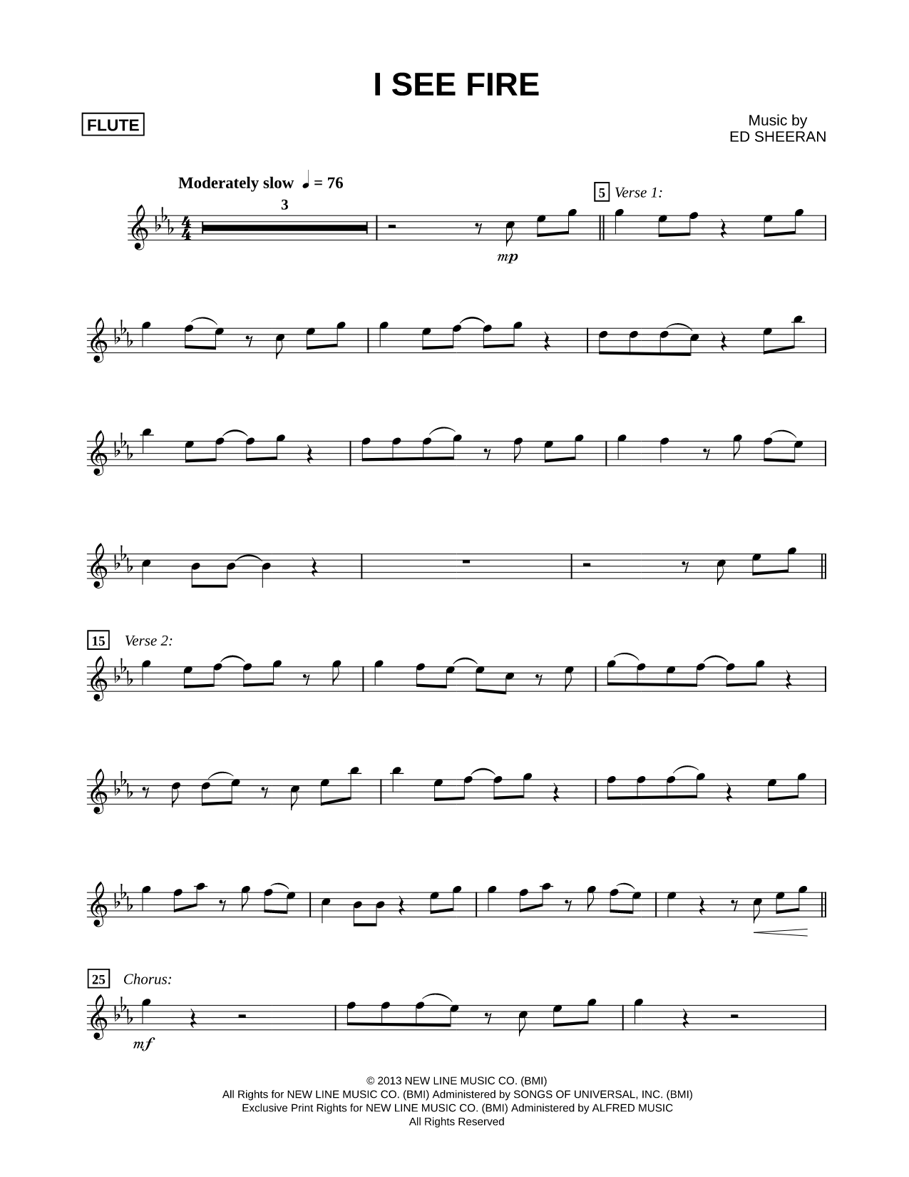 I See Fire - Flute
