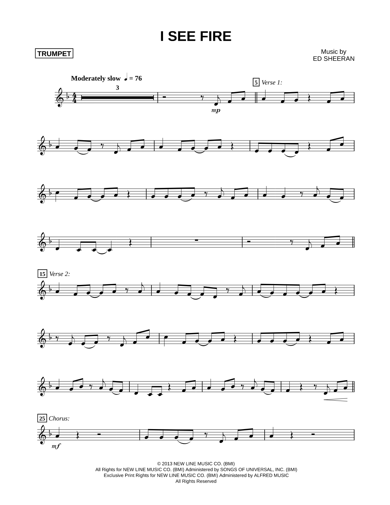 I See Fire - Trumpet