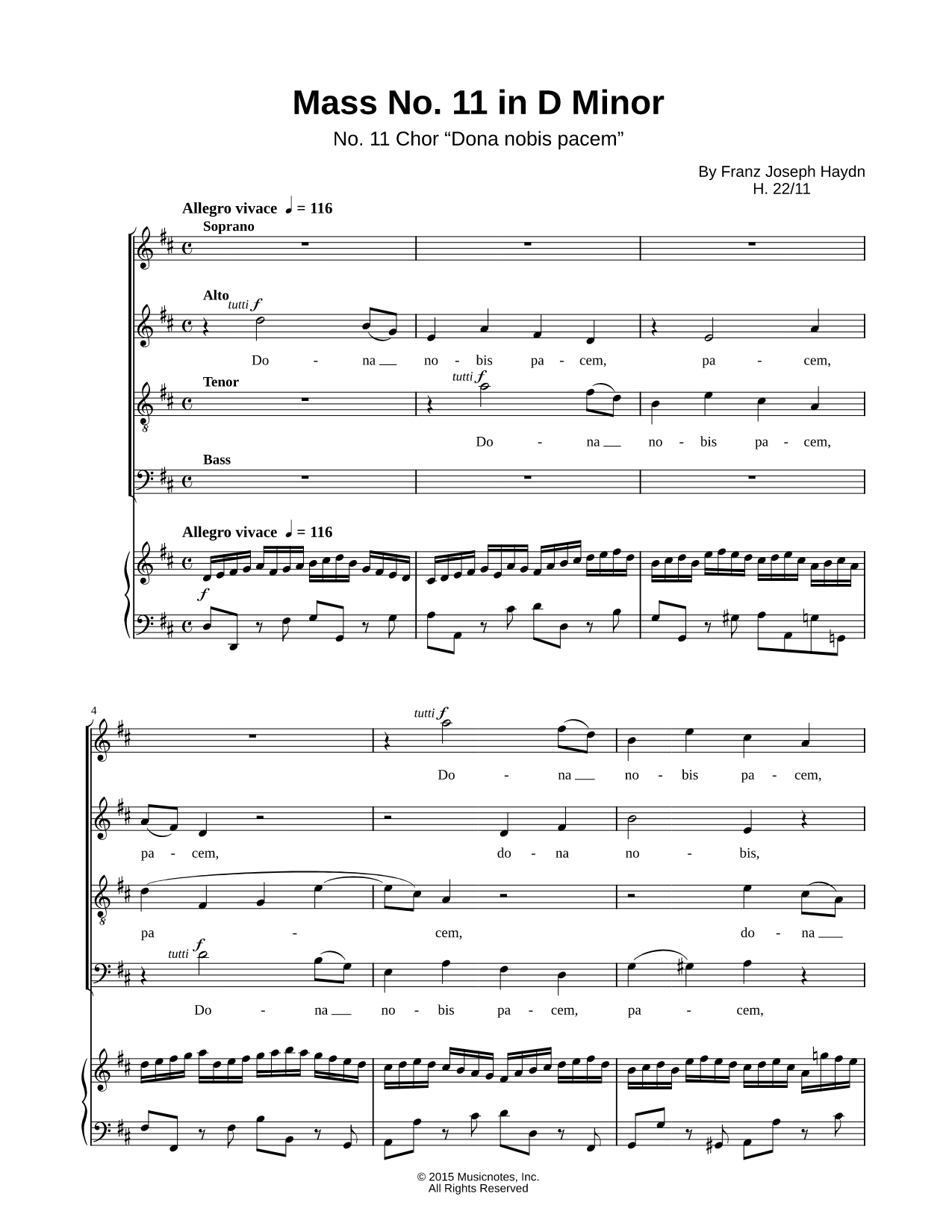 Mass No. 11 in D Minor "Nelson" No. 11 "Dona nobis pacem"