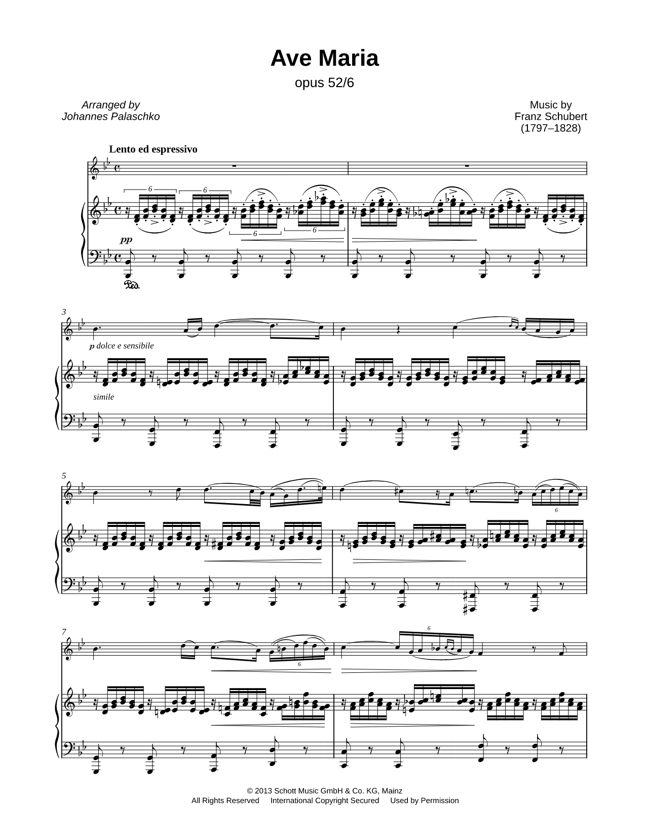 Ave Maria, Op. 52, No. 6 - Violin & Piano