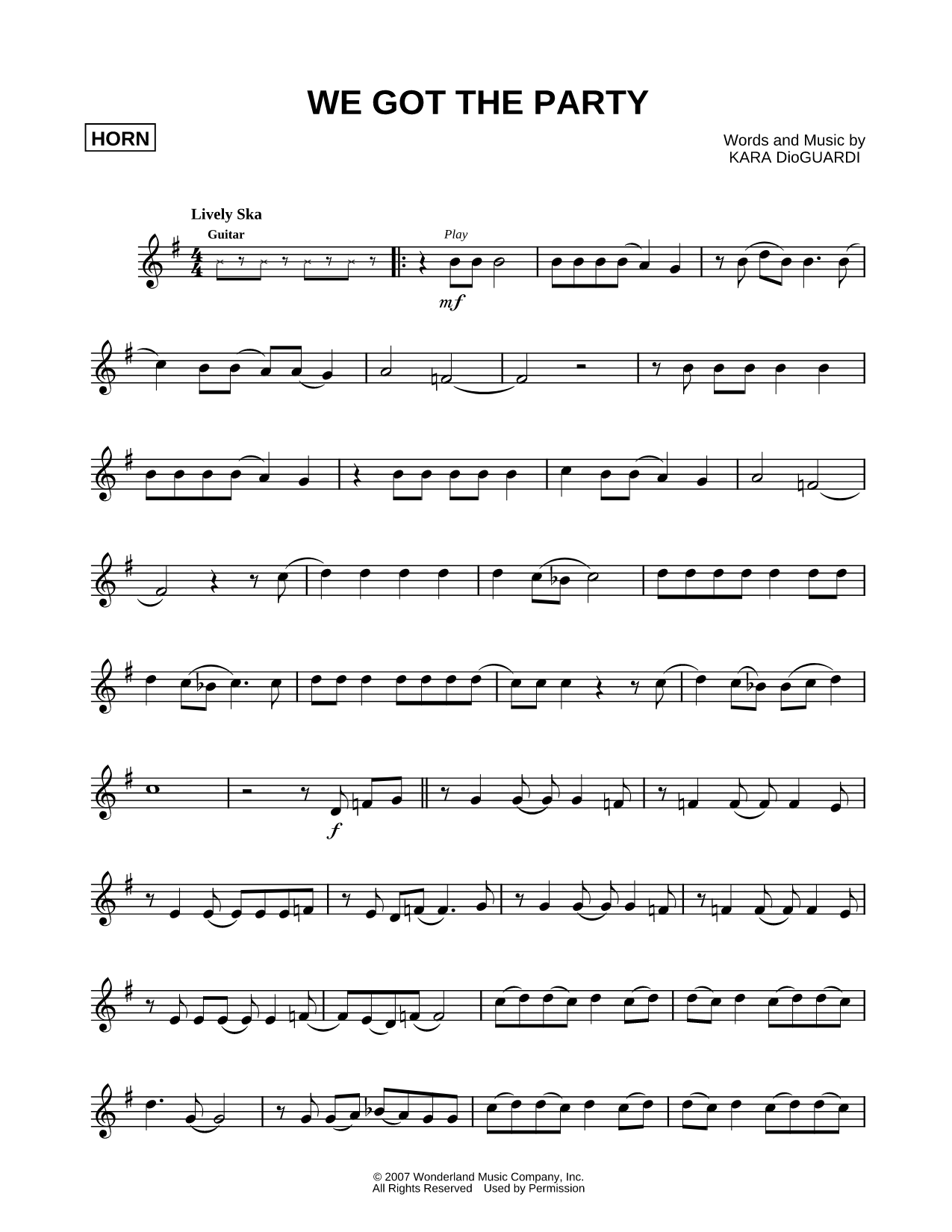 We Got the Party - French Horn