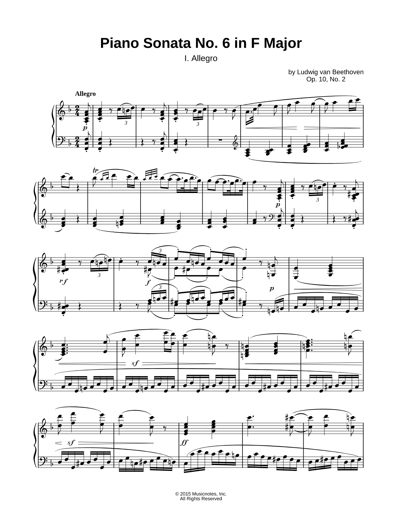 Piano Sonata No. 6 In F Major: I. Allegro