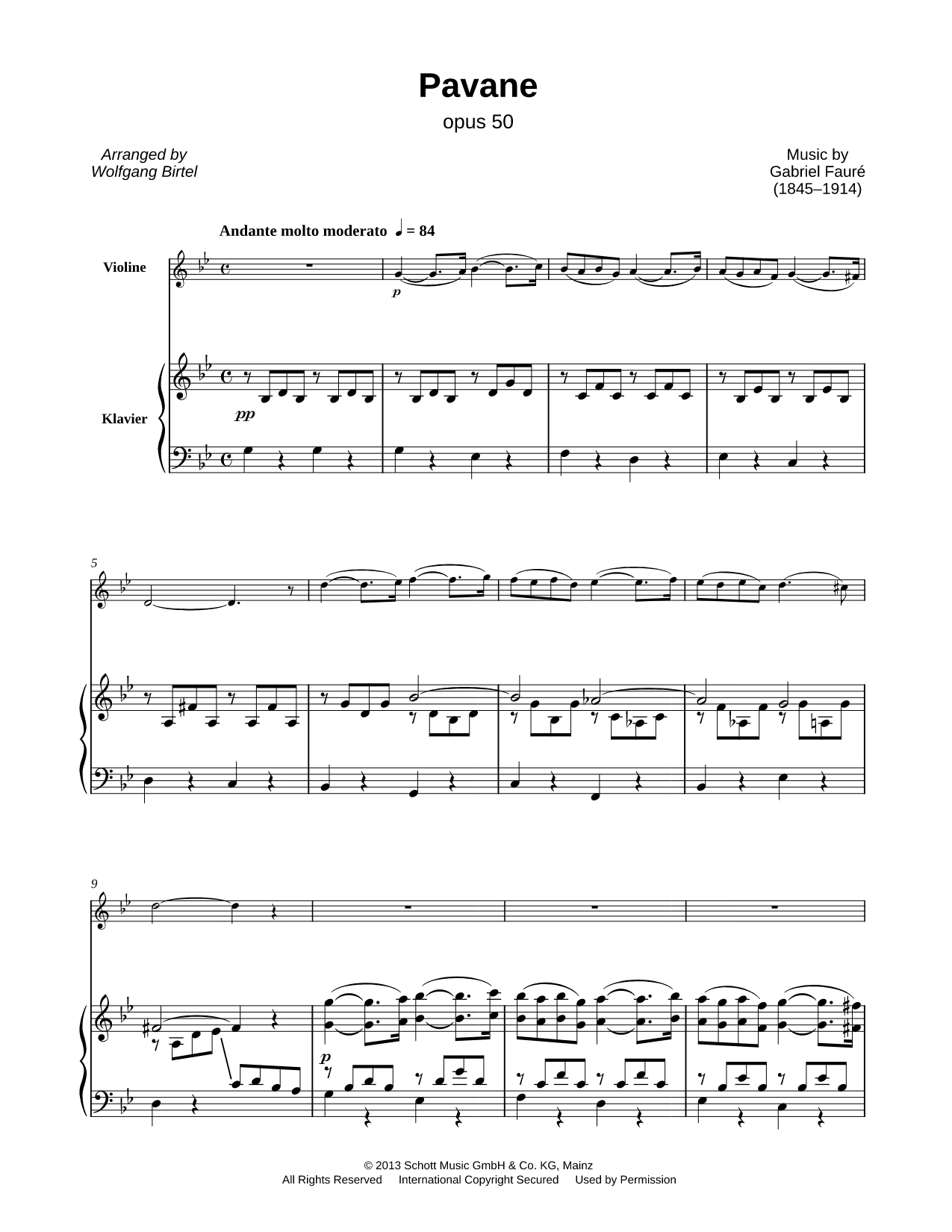 Pavane - Violin & Piano