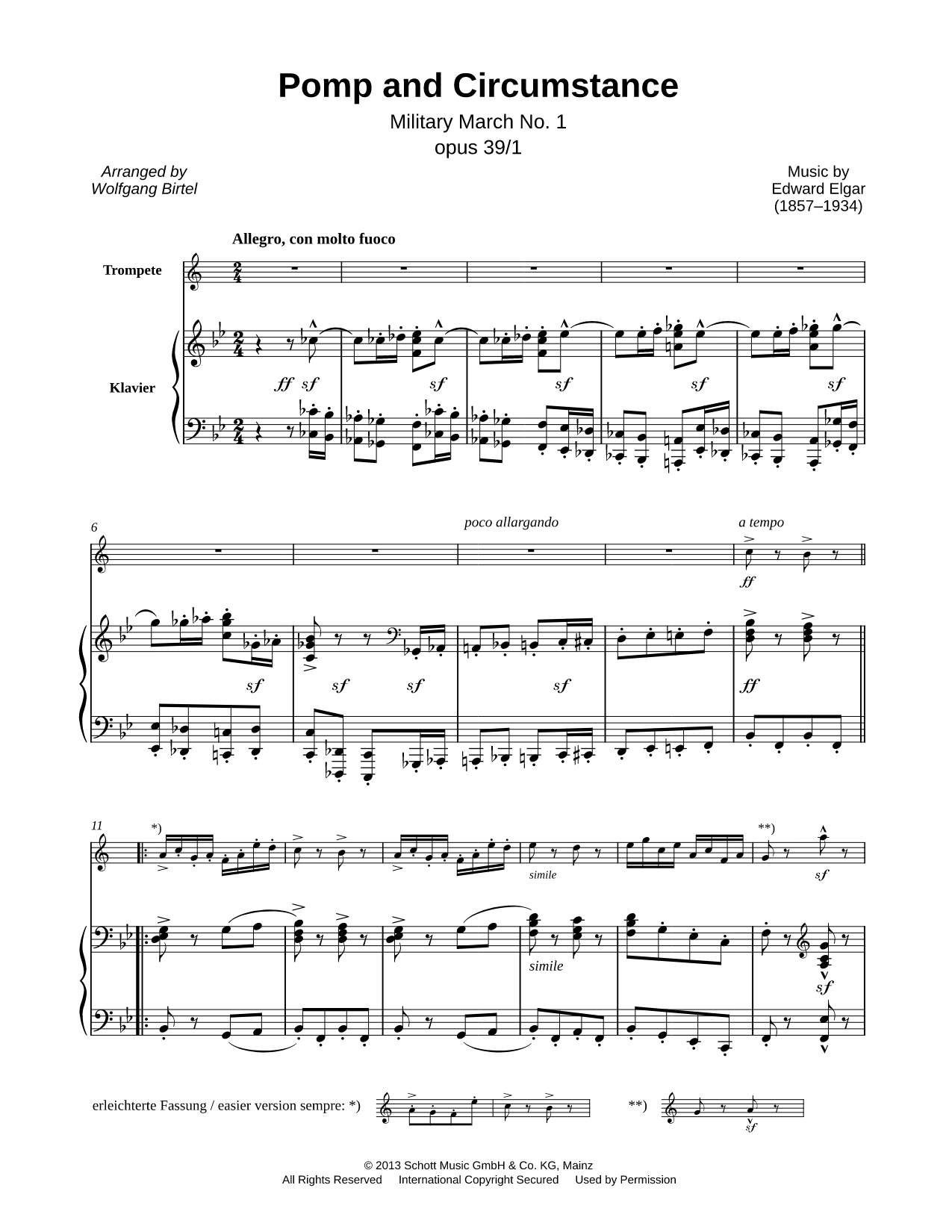 Pomp and Circumstance - Trumpet & Piano