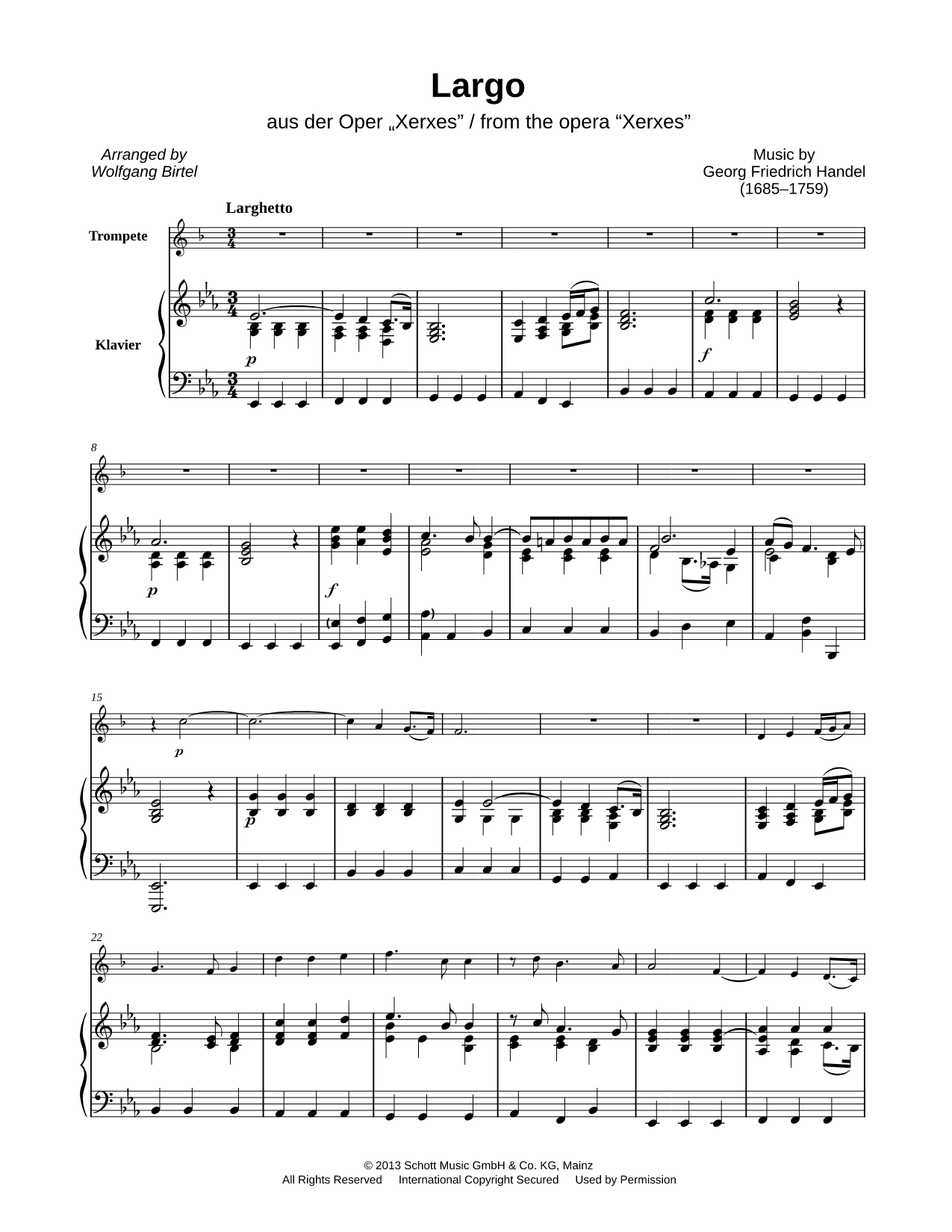 Largo - Trumpet & Piano
