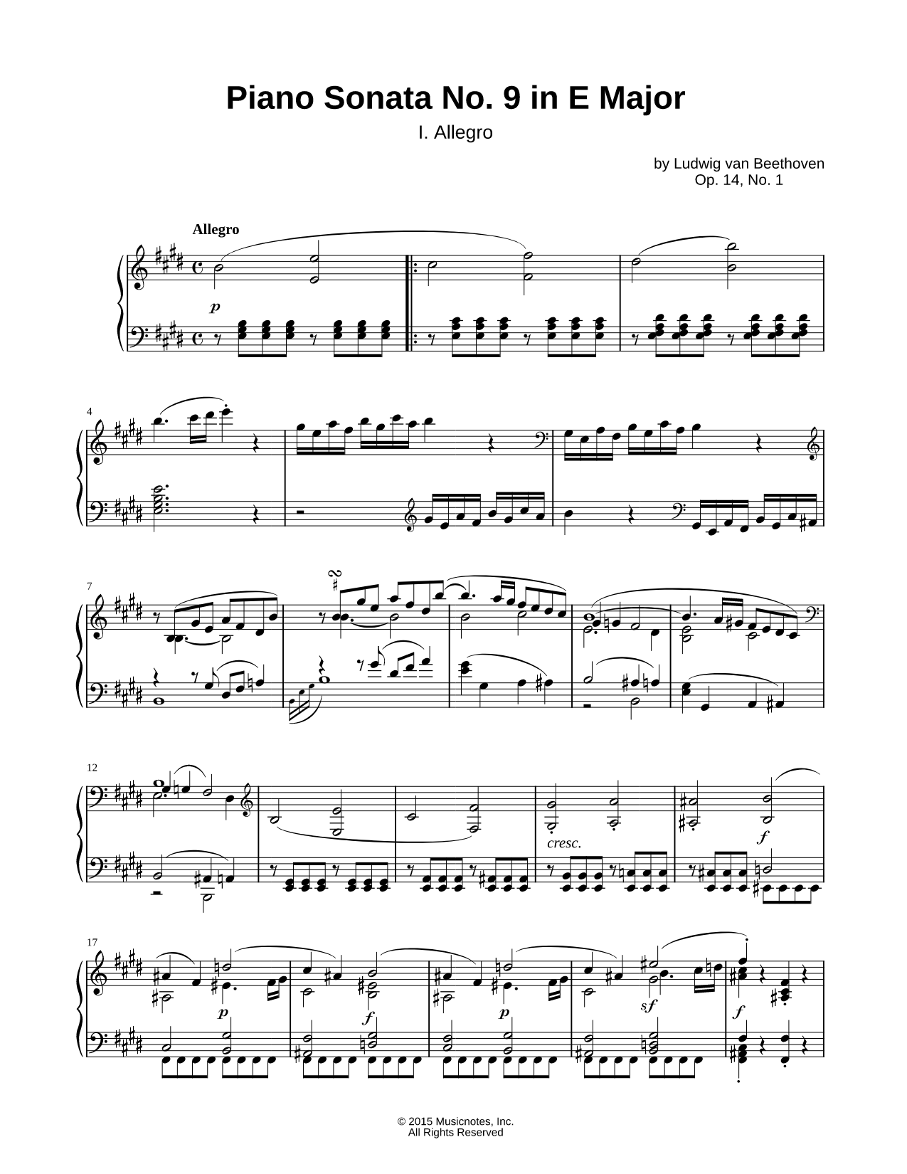 Piano Sonata No. 9 in E Major: I. Allegro