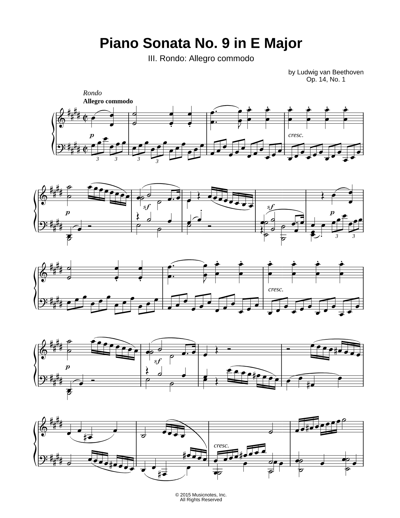 Piano Sonata No. 9 In E Major: III. Rondo: Allegro commodo
