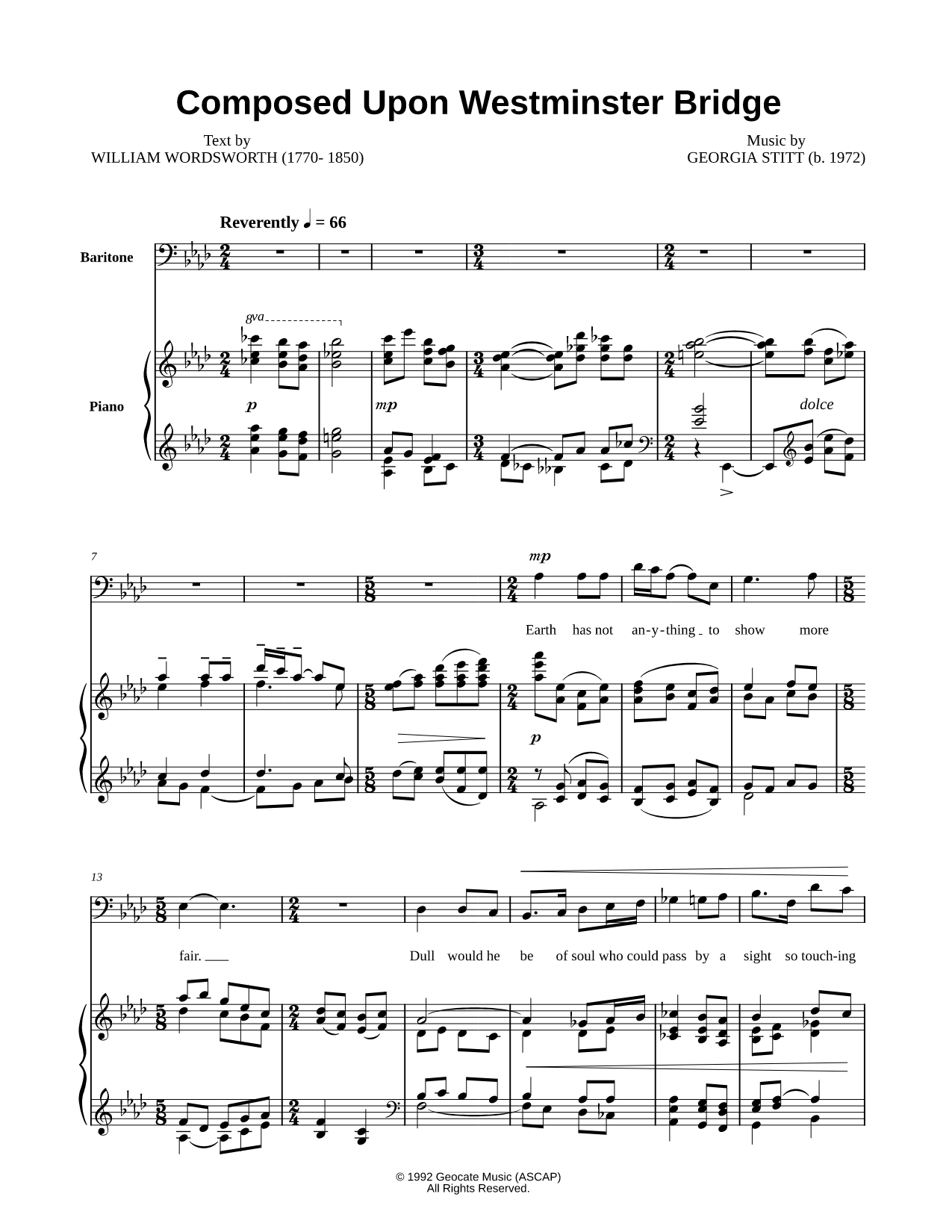 Composed Upon Westminster Bridge