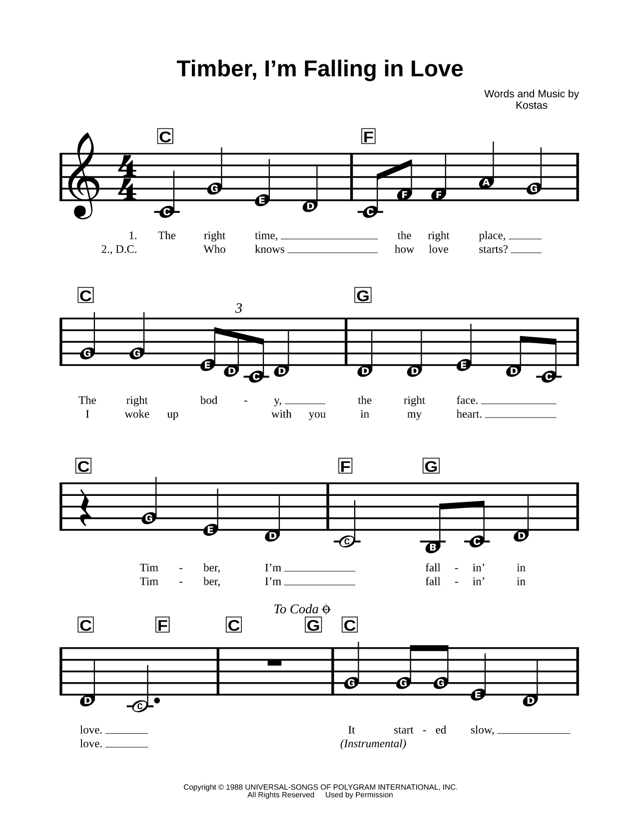 Timber, I'm Falling In Love