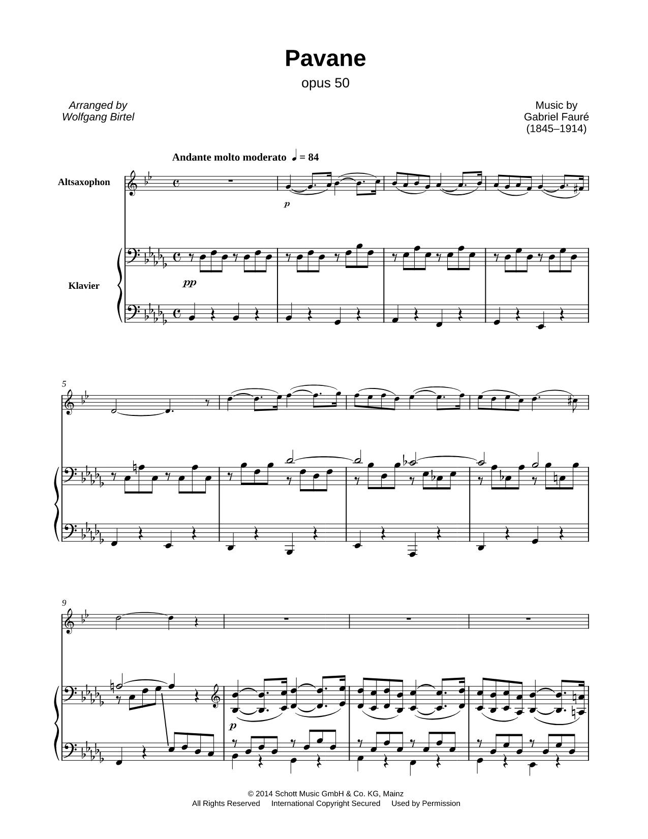 Pavane - Alto Saxophone & Piano