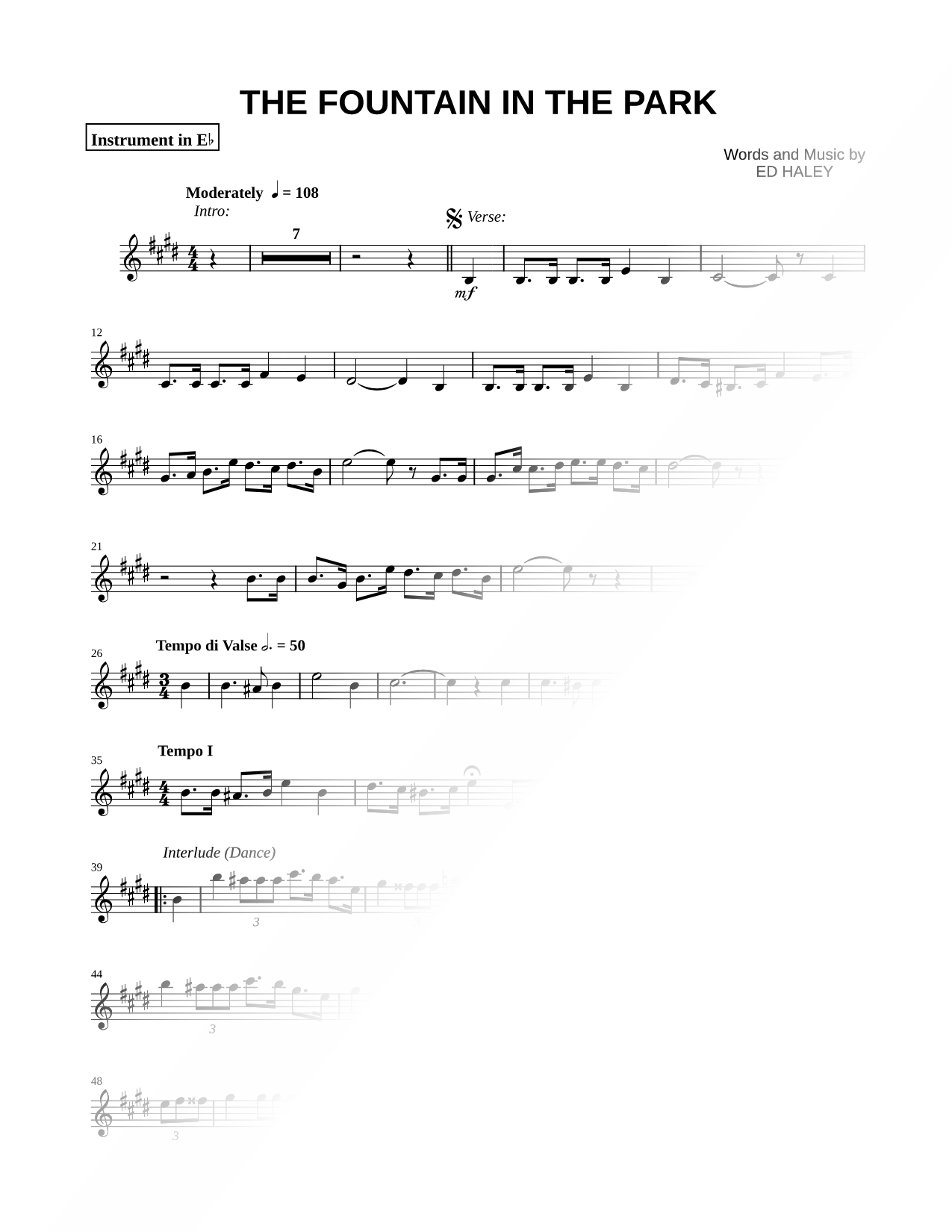 The Fountain in the Park - Eb Instrument