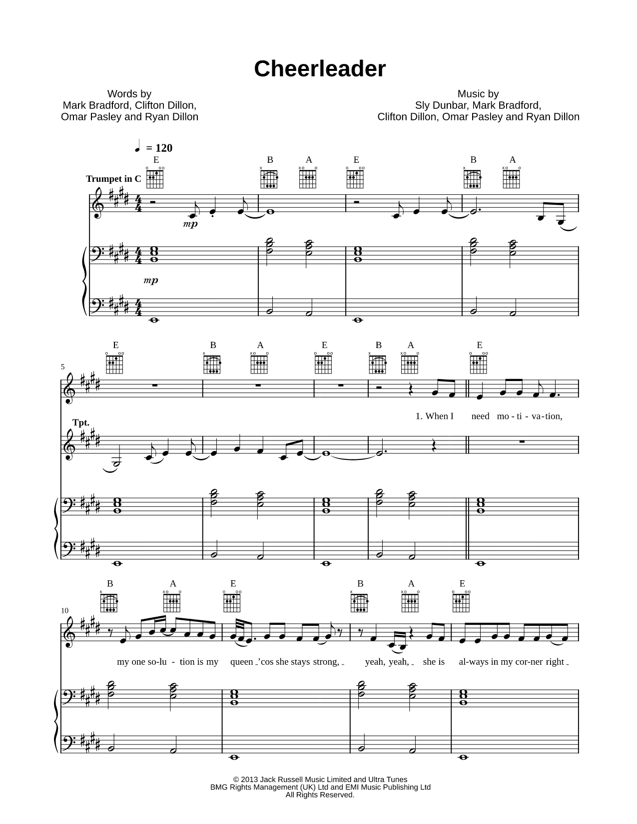 Cheerleader (Felix Jaehn Remix) [with C Trumpet part]
