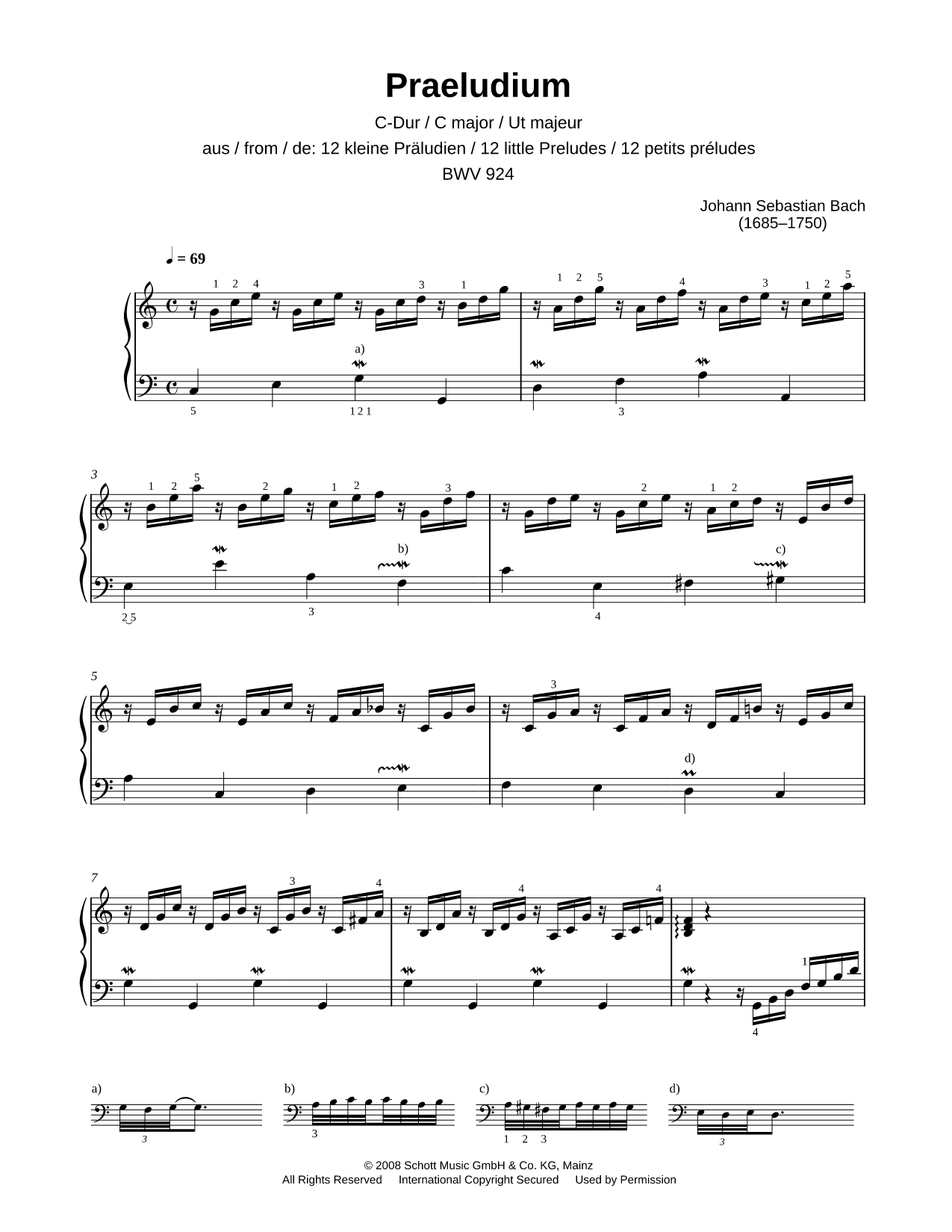Praeludium in C Major, BWV 924