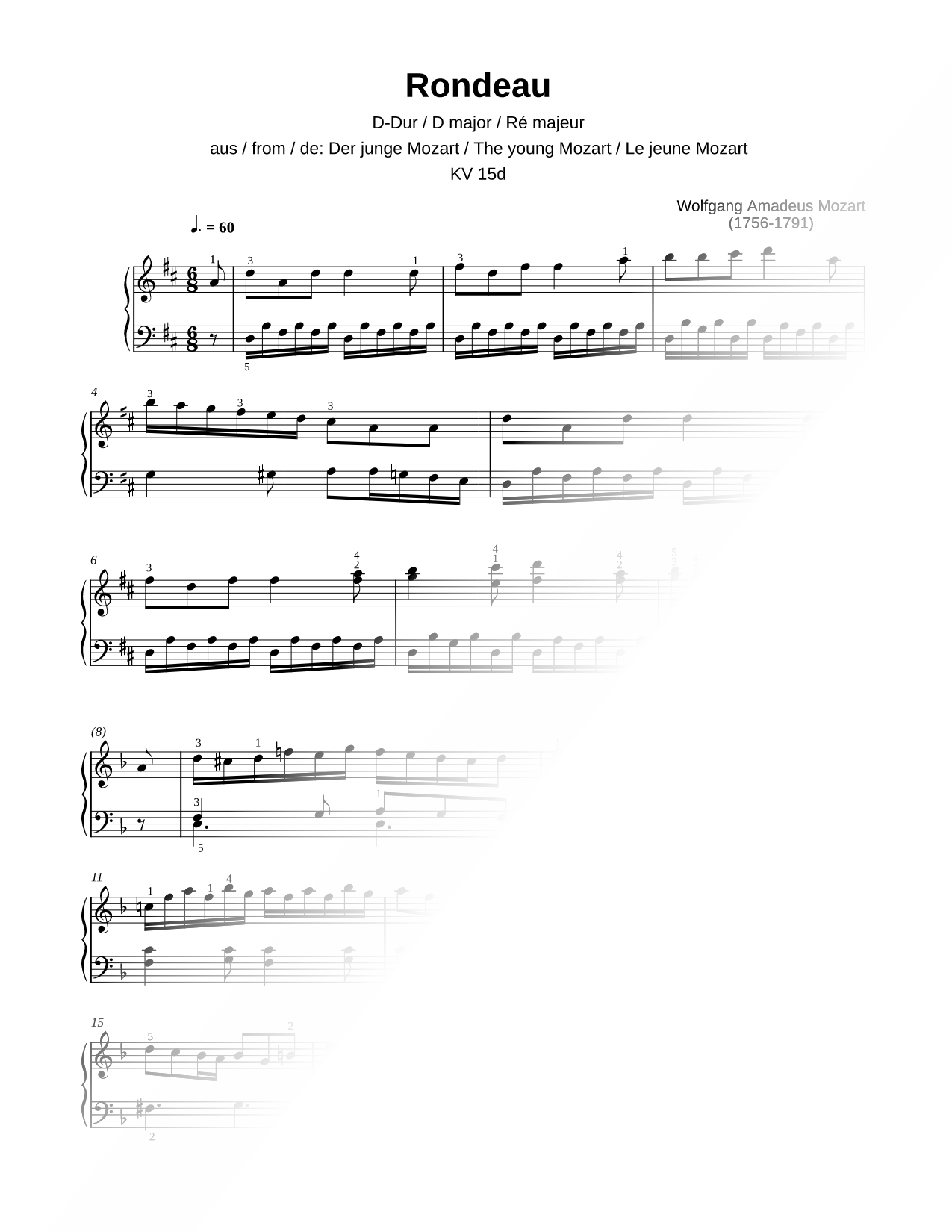 Rondeau in D Major, KV15d