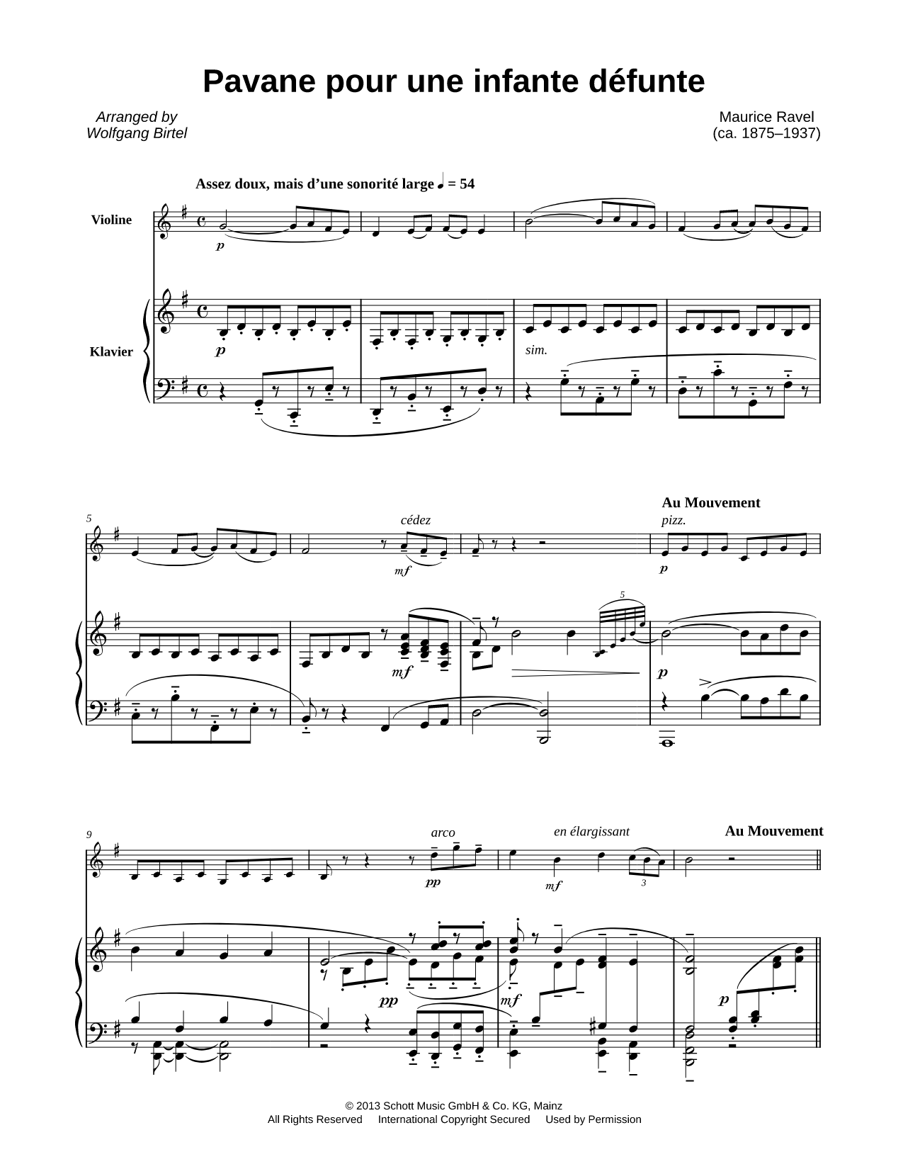 Pavane pour une infante défunte - Violin & Piano
