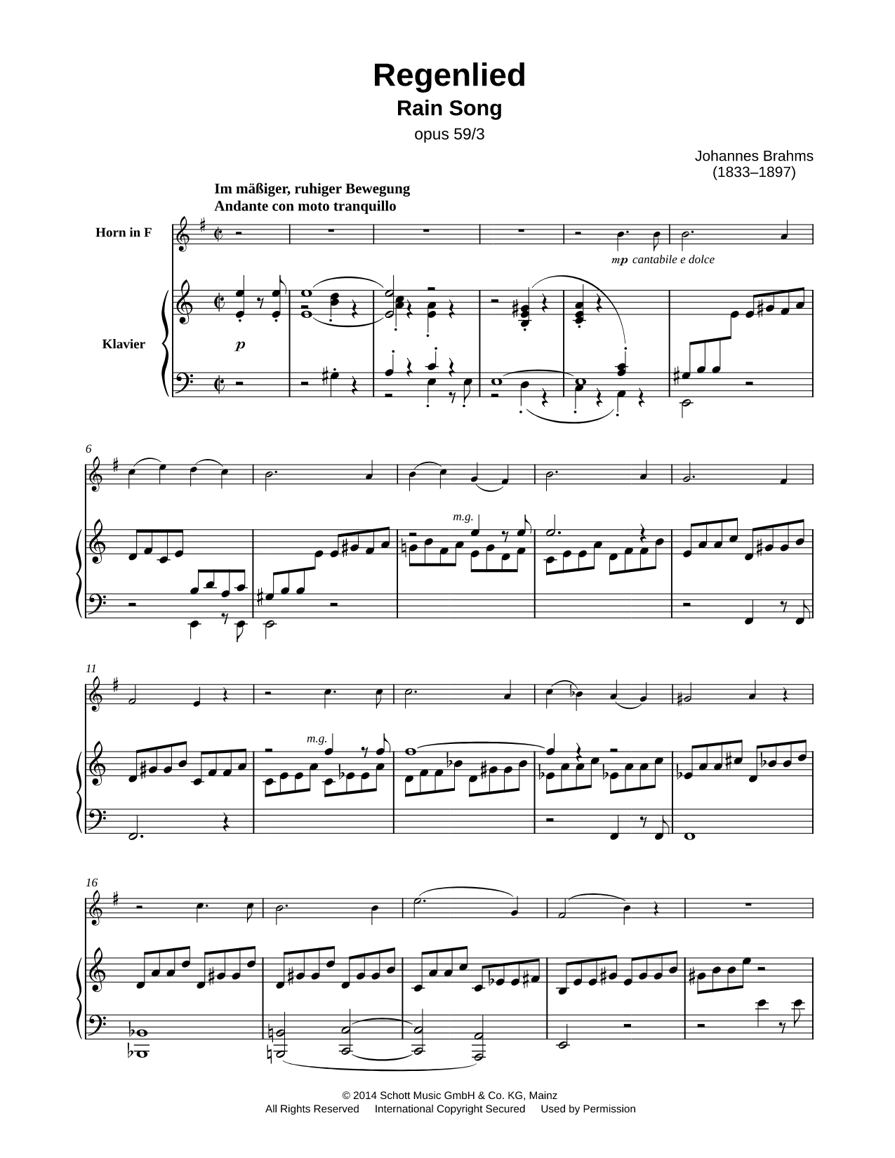 Regenlied, Op. 59, No. 3