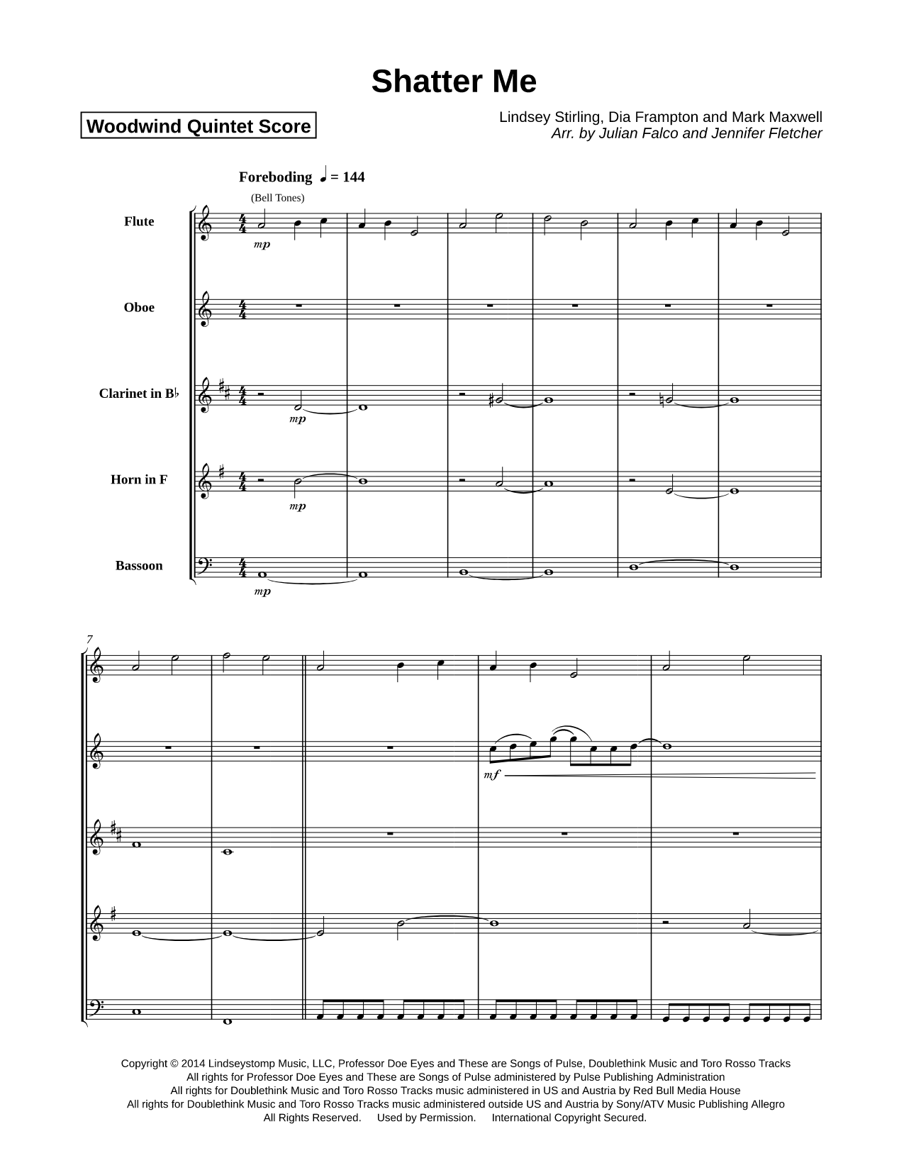 Shatter Me - Woodwind Quintet
