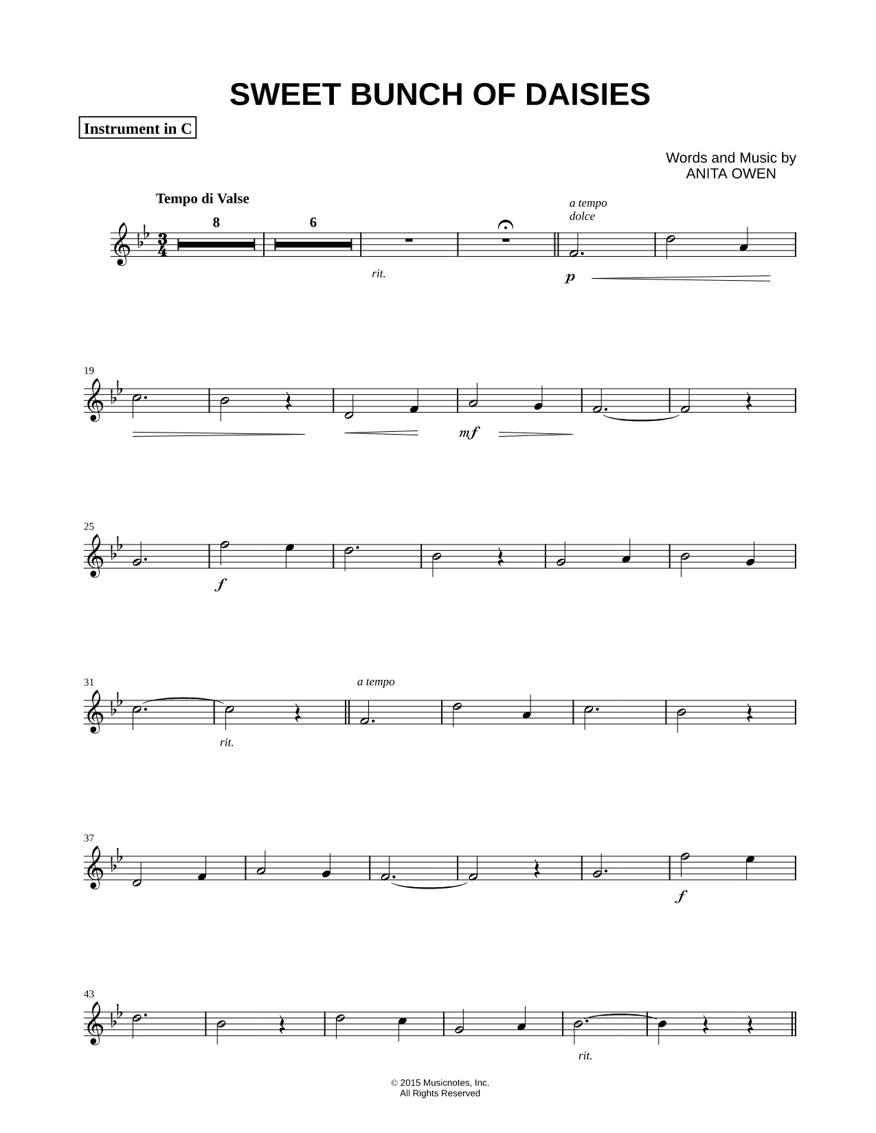 Sweet Bunch of Daisies - C Instrument