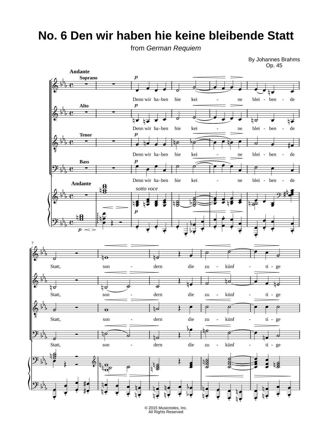 A German Requiem, Op. 45: V. Den wir haben hie keine bleibende Statt
